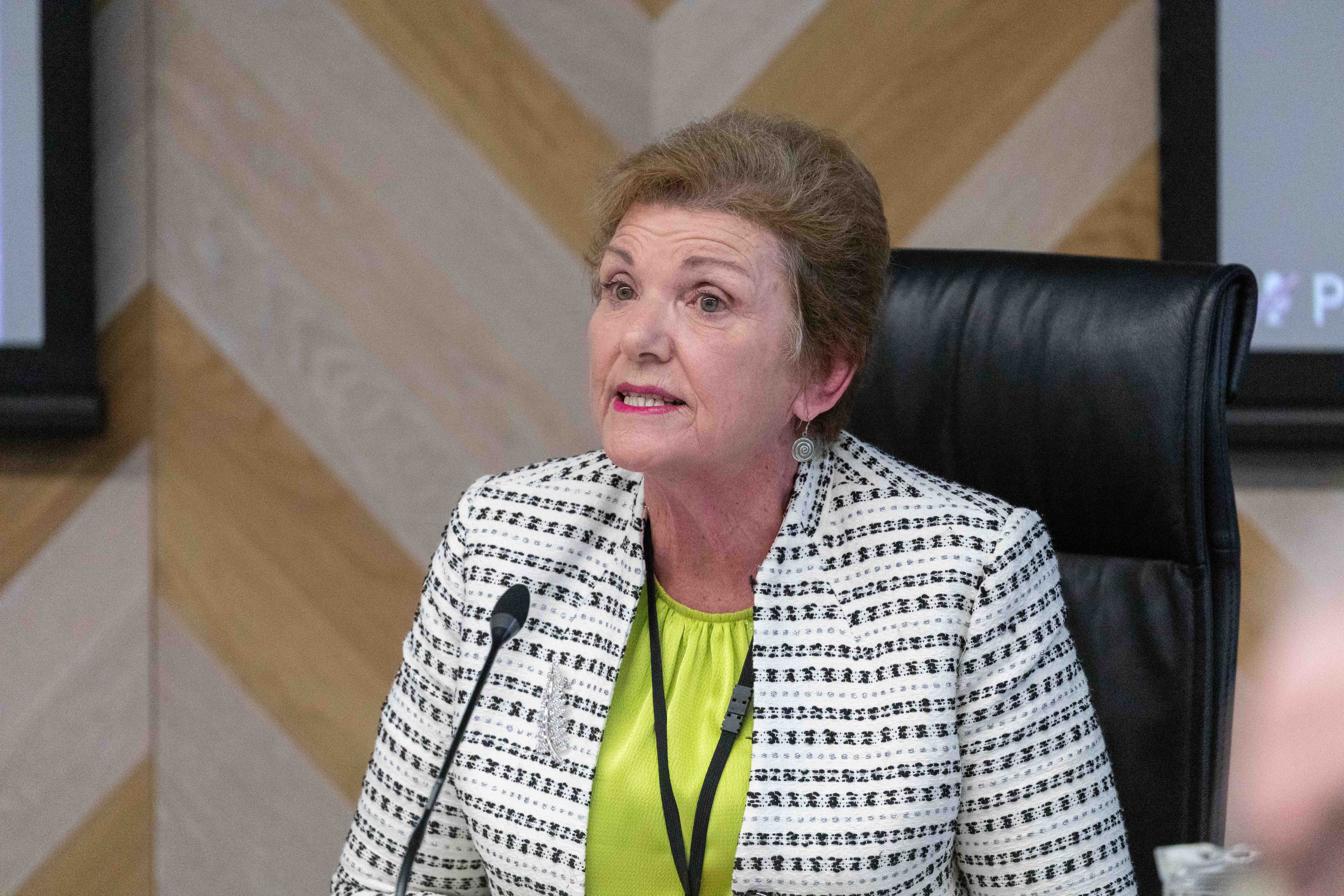 Commissioner chairwoman Anne Tolley at a Tauranga City Council meeting. Photo / Alex Cairns