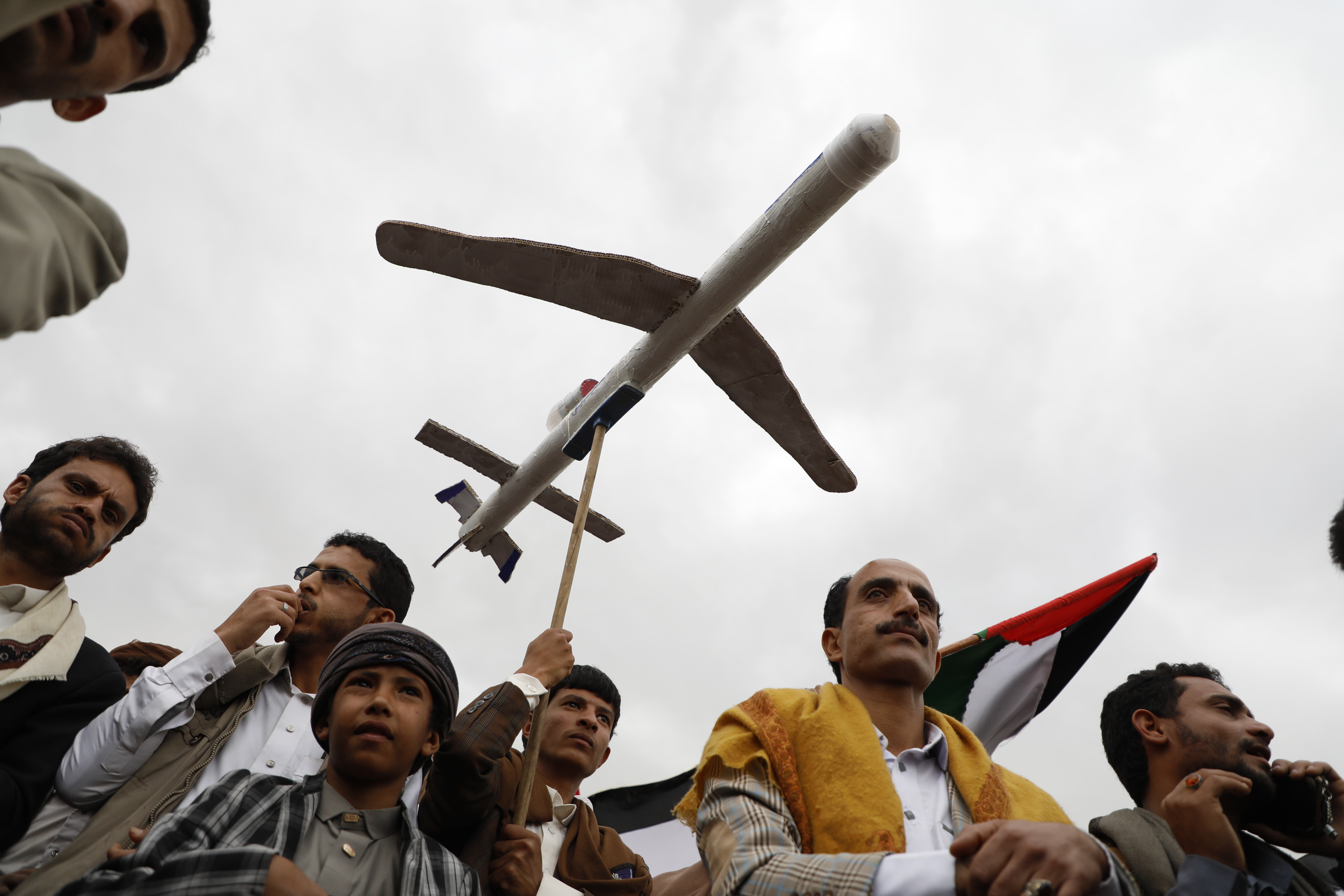 Houthi supporters attend a rally protesting US-led strikes against Yemen and in support of Palestinians in the Gaza Strip in Sanaa, Yemen on Friday, February 16, 2024. AP Photo / Osamah Abdulrahman