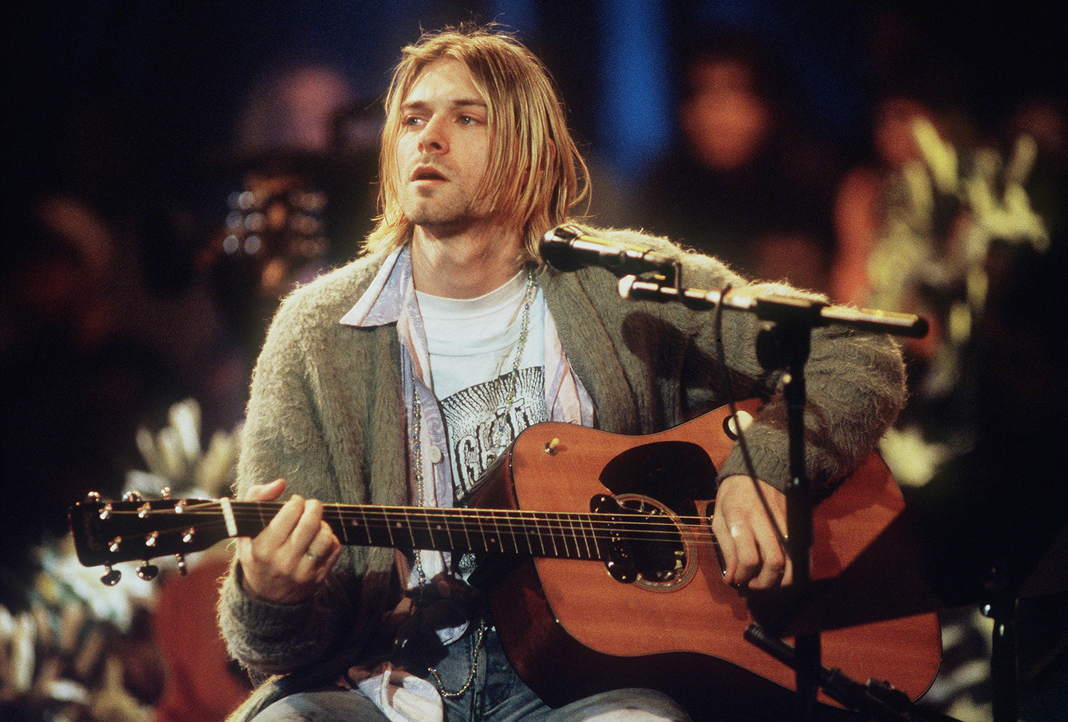 Kurt Cobain of Nirvana at Sony Studios in New York City. Photo / Getty Images