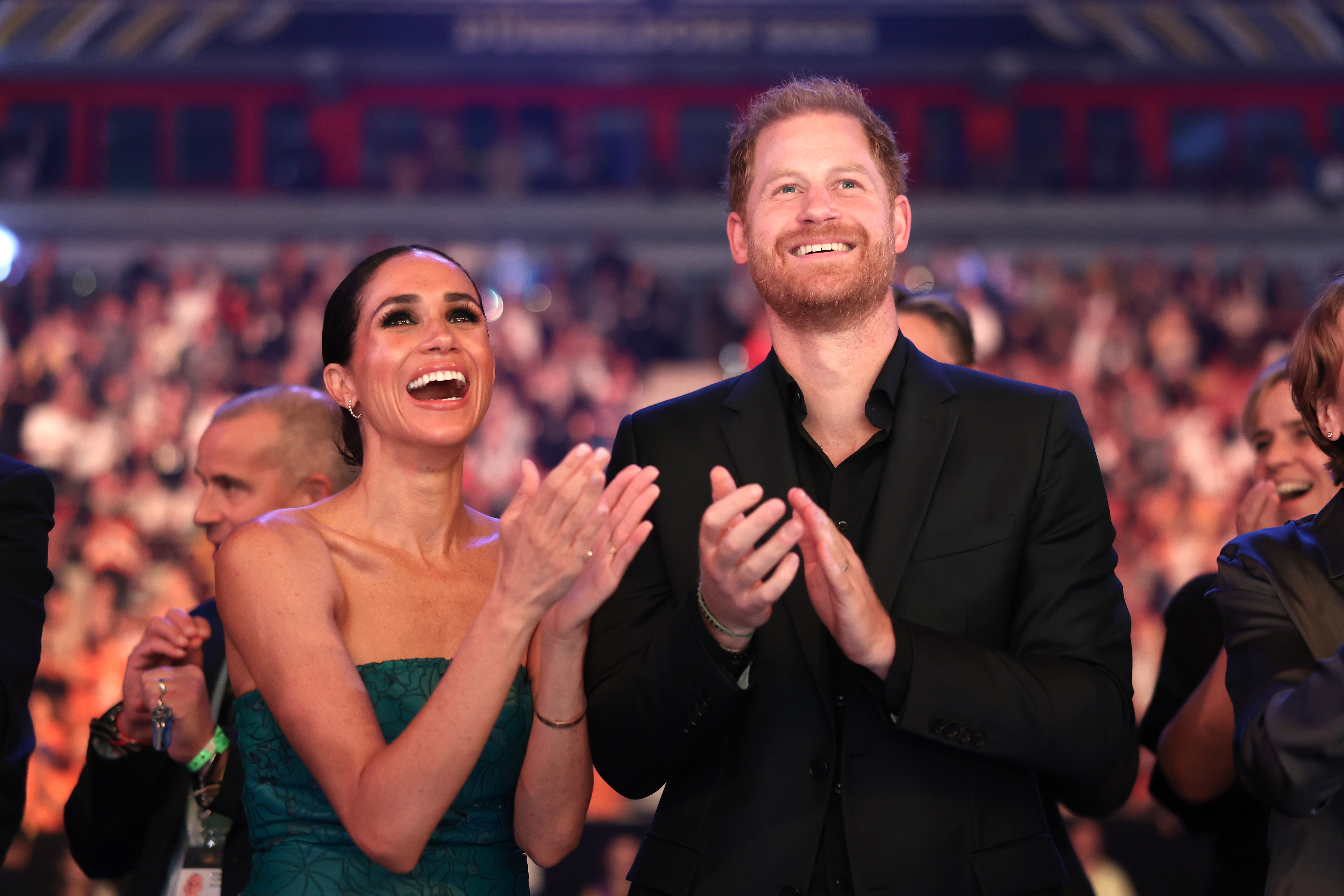 Prince Harry, Duke of Sussex, and Meghan, Duchess of Sussex attend the closing ceremony of the Invictus Games Düsseldorf 2023 at Merkur Spiel-Arena on September 16 in Duesseldorf, Germany. Photo / Getty Images