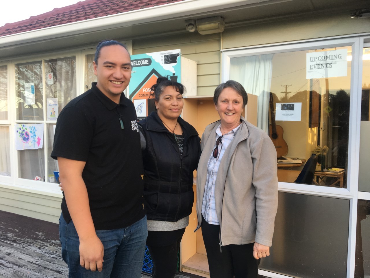 Fordlands Community Association members (from left) Hone Moris, Brydie Wharerau and Nancy Littler. 