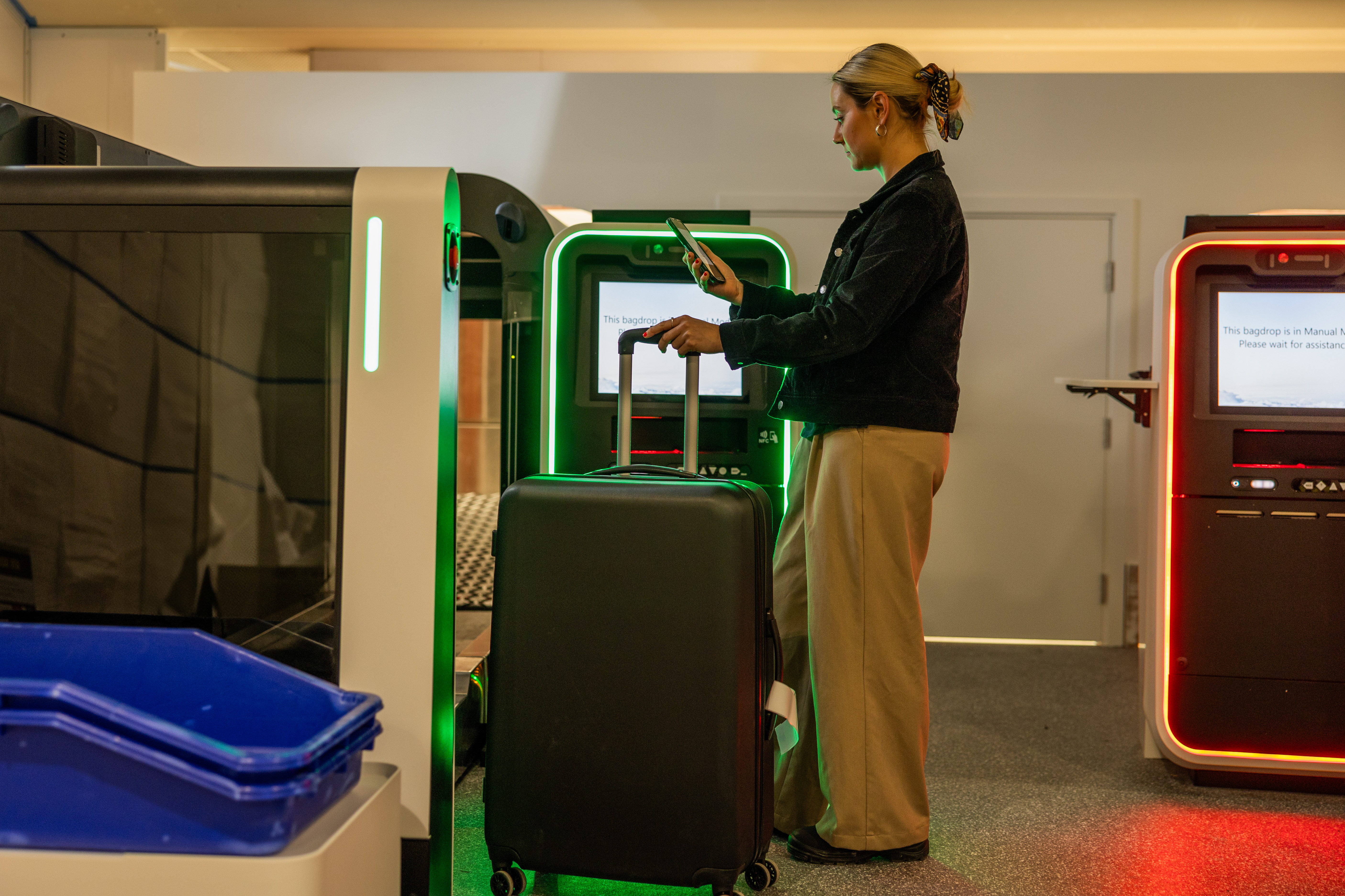 The new auto bag drop at Auckland International Airport. Photo / Greg Bowker