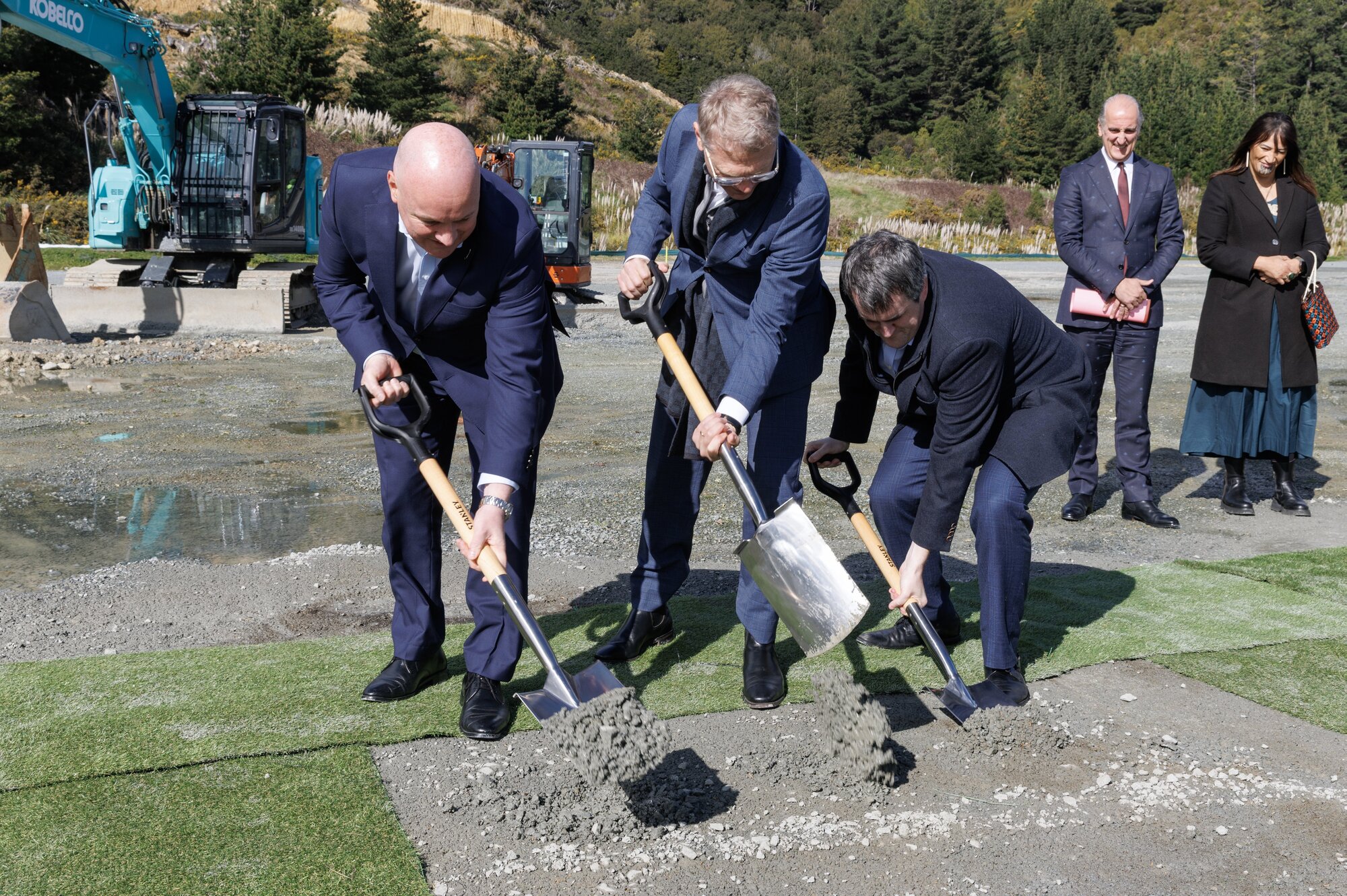 Prime Minister Christopher Luxon stood by his remarks following a sod turning on Thursday. Photo / Mark Mitchell