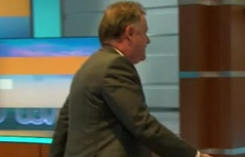 Good Morning Britain host Piers Morgan storms off set after his colleague hits him with some hard truths. Screenshot / ITV