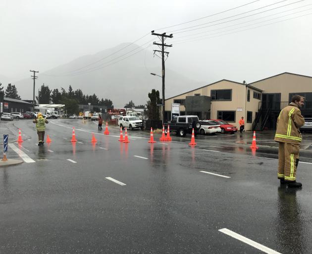 Emergency services at work in Glenda Dr, Queenstown. Photo / Daisy Hudson