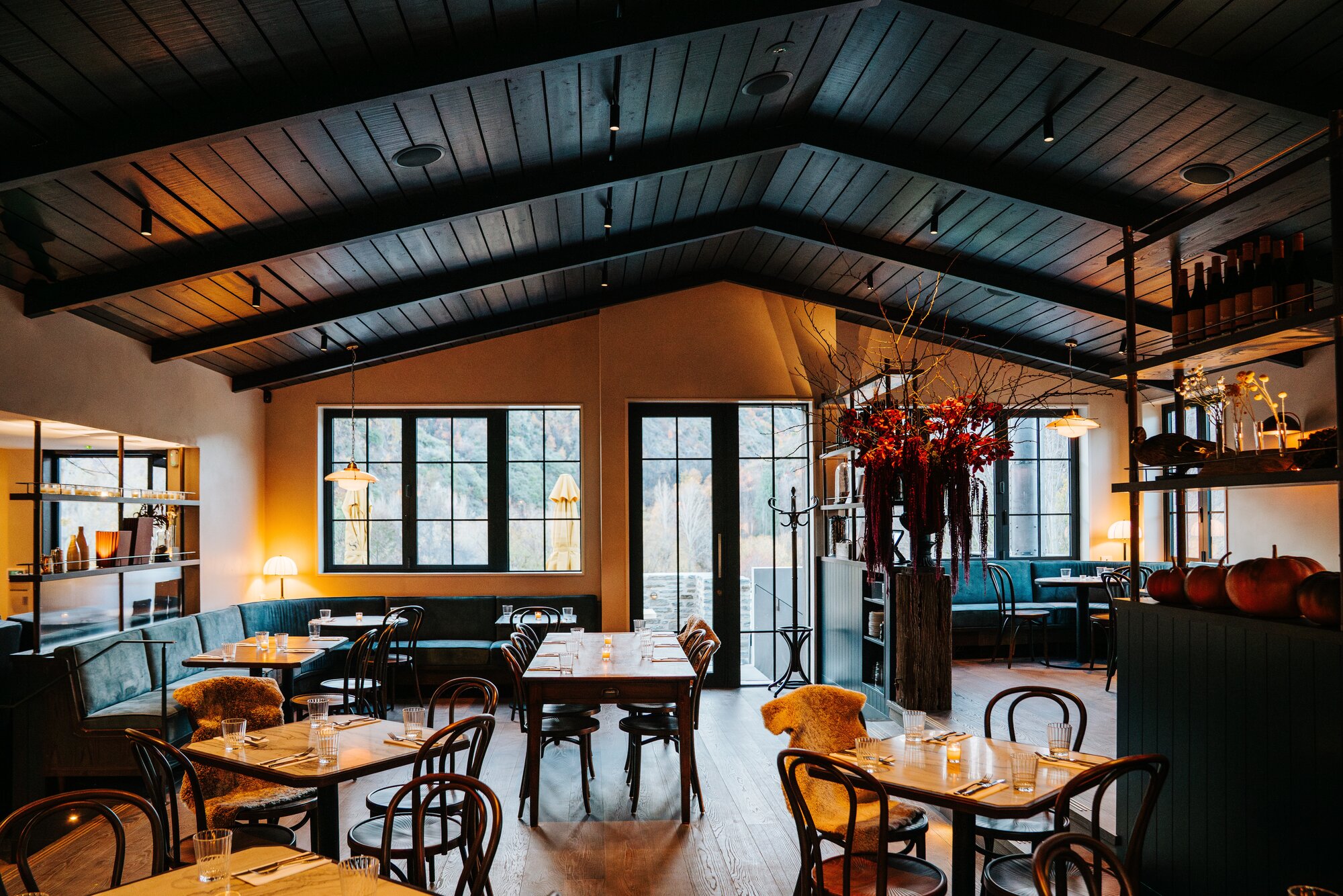 Swiftsure is Man O’ War’s new Arrowtown bistro, serving bold wines and inventive dishes in a schist-clad setting. Photo / Sam Stewart