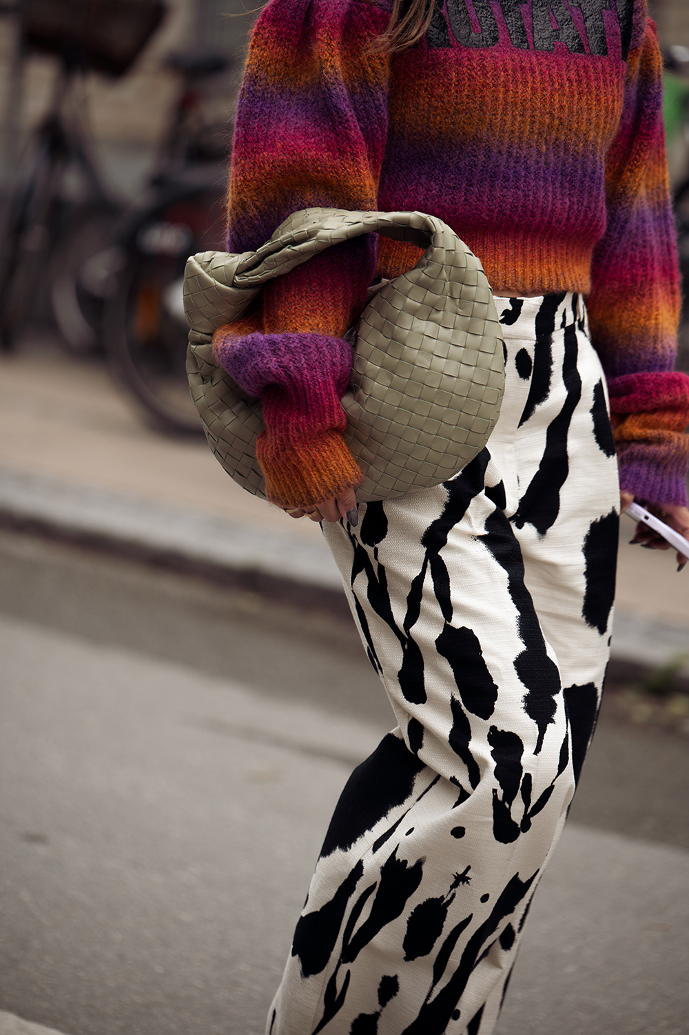 Florencia Sosa carries a Bottega Veneta handbag at Copenhagen Fashion Week Spring/Summer 2024. Photo / Getty Images