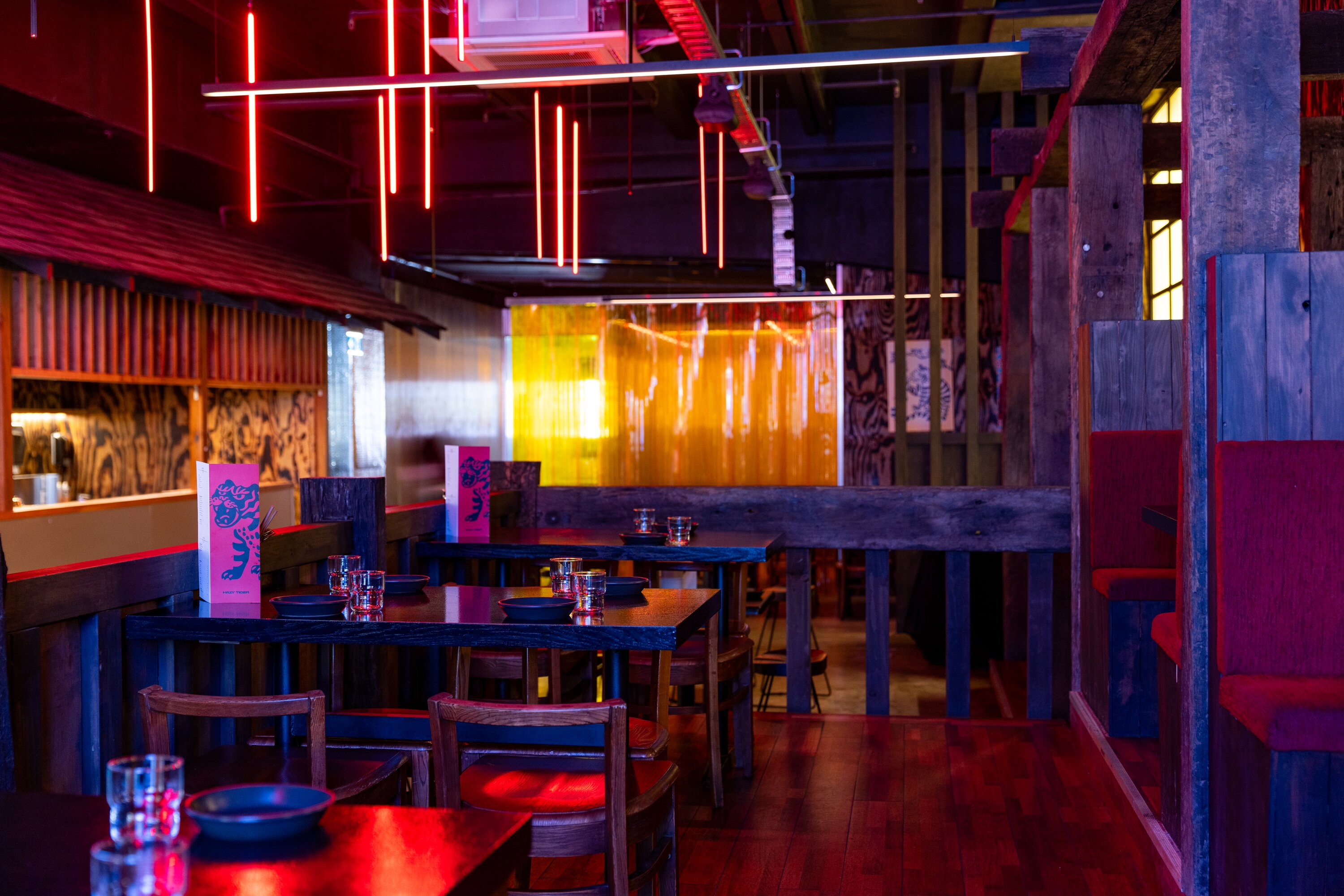 The dining room at Hazy Tiger. 