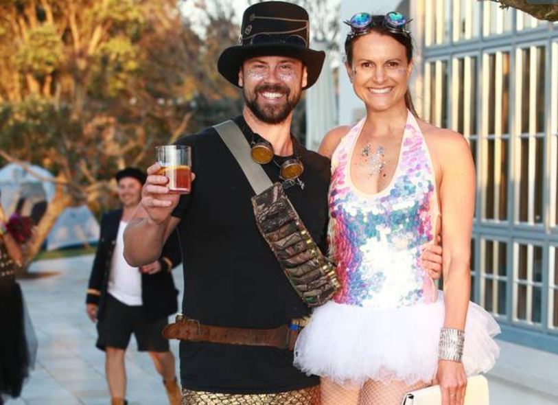 Nick Mowbray and Jaimee Lupton at their Burning Man party. Photo / Spy