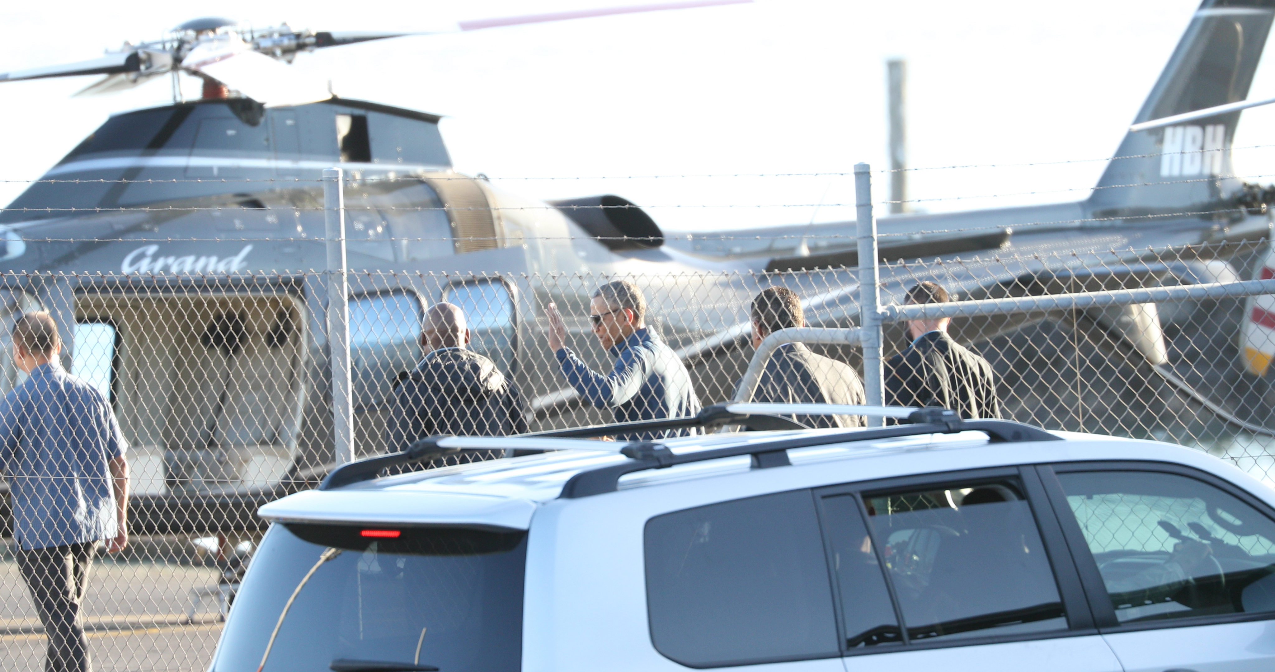 US President Barack Obama arrives at Mechanics Bay. Photo / Greg Bowker