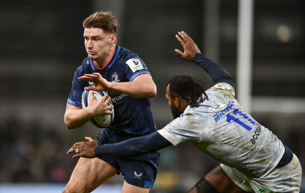 Jordie Barrett for Leinster against Clermont. Photo / Getty Images