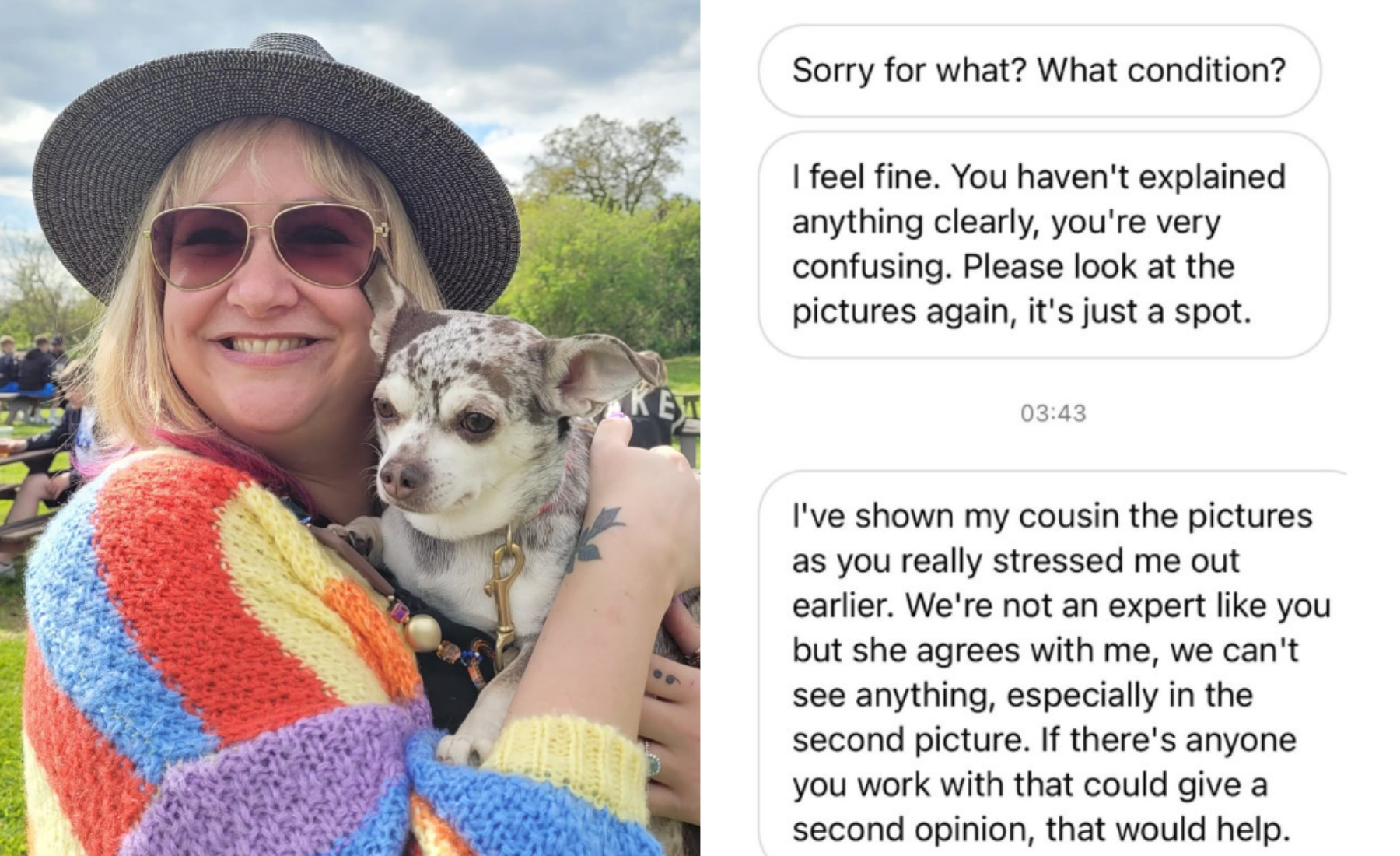 Author Becky Holmes' response to a man who sent her an unsolicited nude photo has gone viral, with one person saying it's