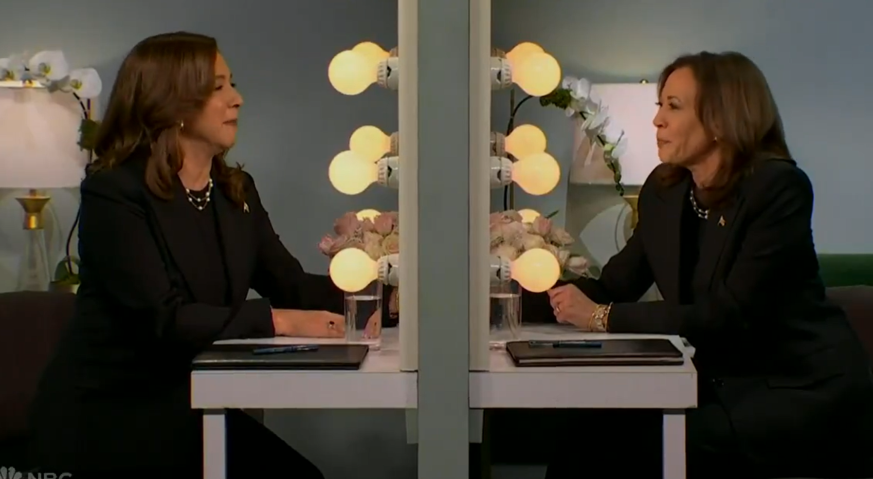US Vice-President Kamala Harris, right, appears alongside Maya Rudolph on SNL. Photo / via SNL