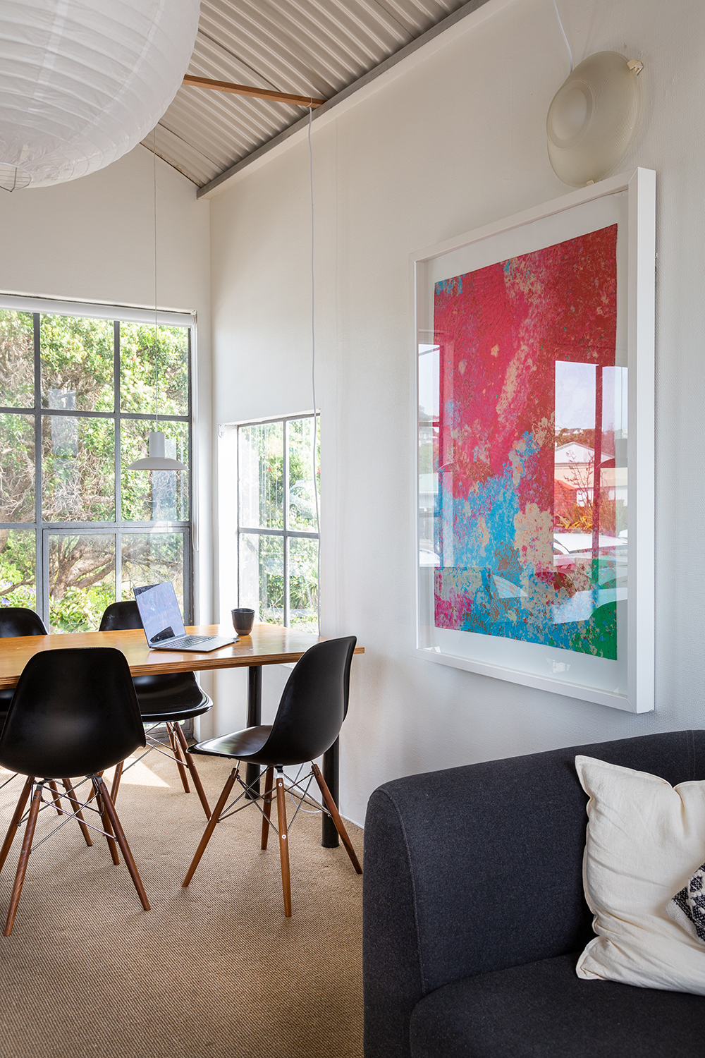 On the wall is Running 9, an oil on canvas by New Zealand artist Layla Rudneva-Mackay. Photo / Paul McCredie