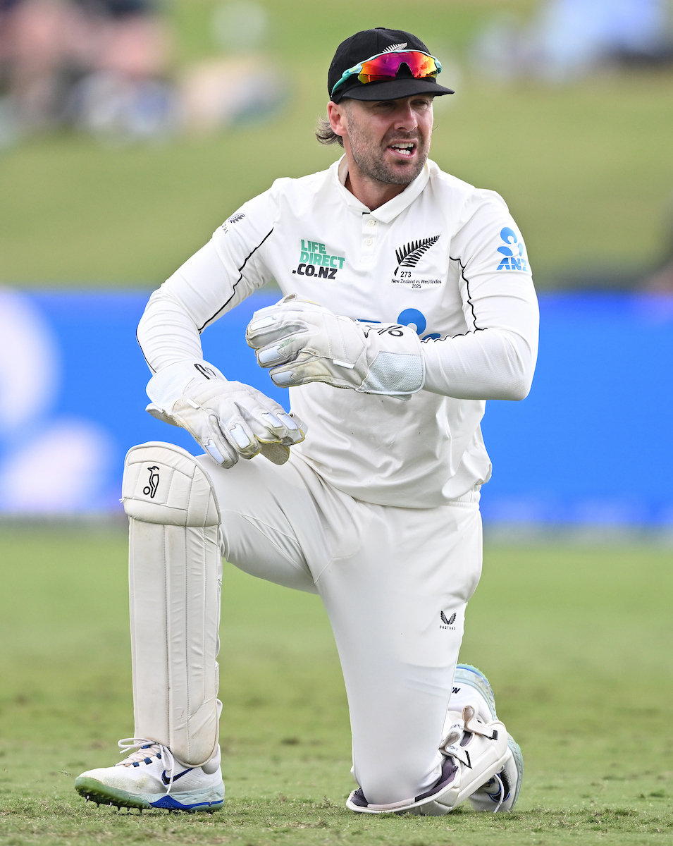 Tom Blundell against the West Indies at Bay Oval. Photo / Photosport
