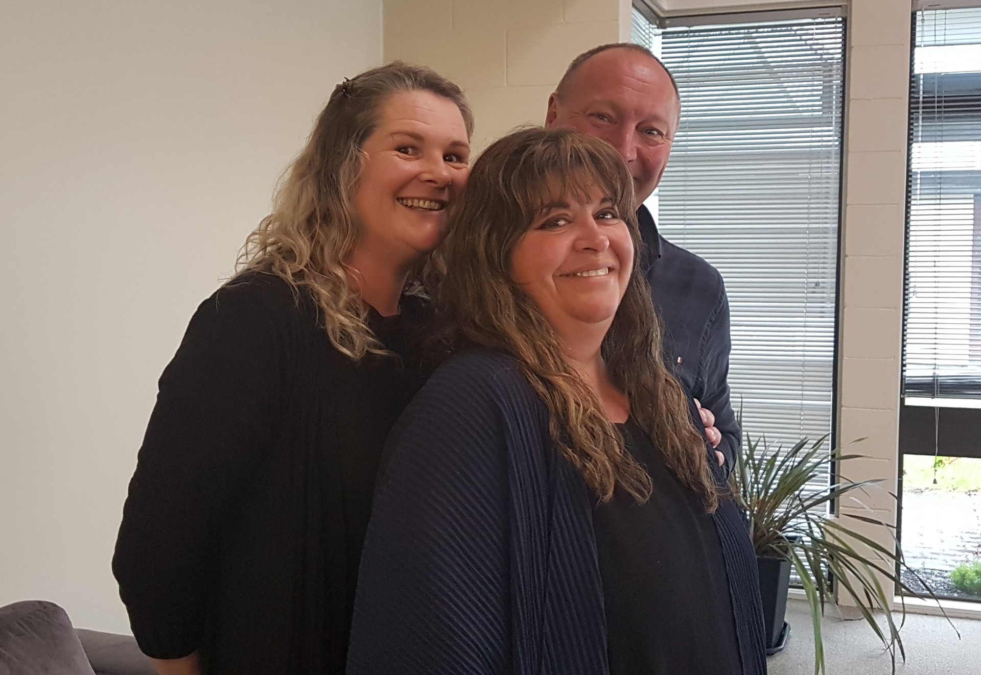 Nicola Howe (left) and Paul Woodmass have joined Sharon Semple to make a perfect triangle at the Whanganui People's Centre.
Photo / Liz Wylie