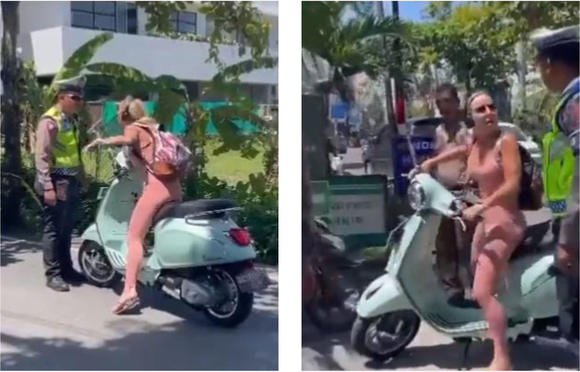 Australian expatriate Martia Daniell was stopped and fined for not wearing a helmet. Photo / Twitter; akuluka