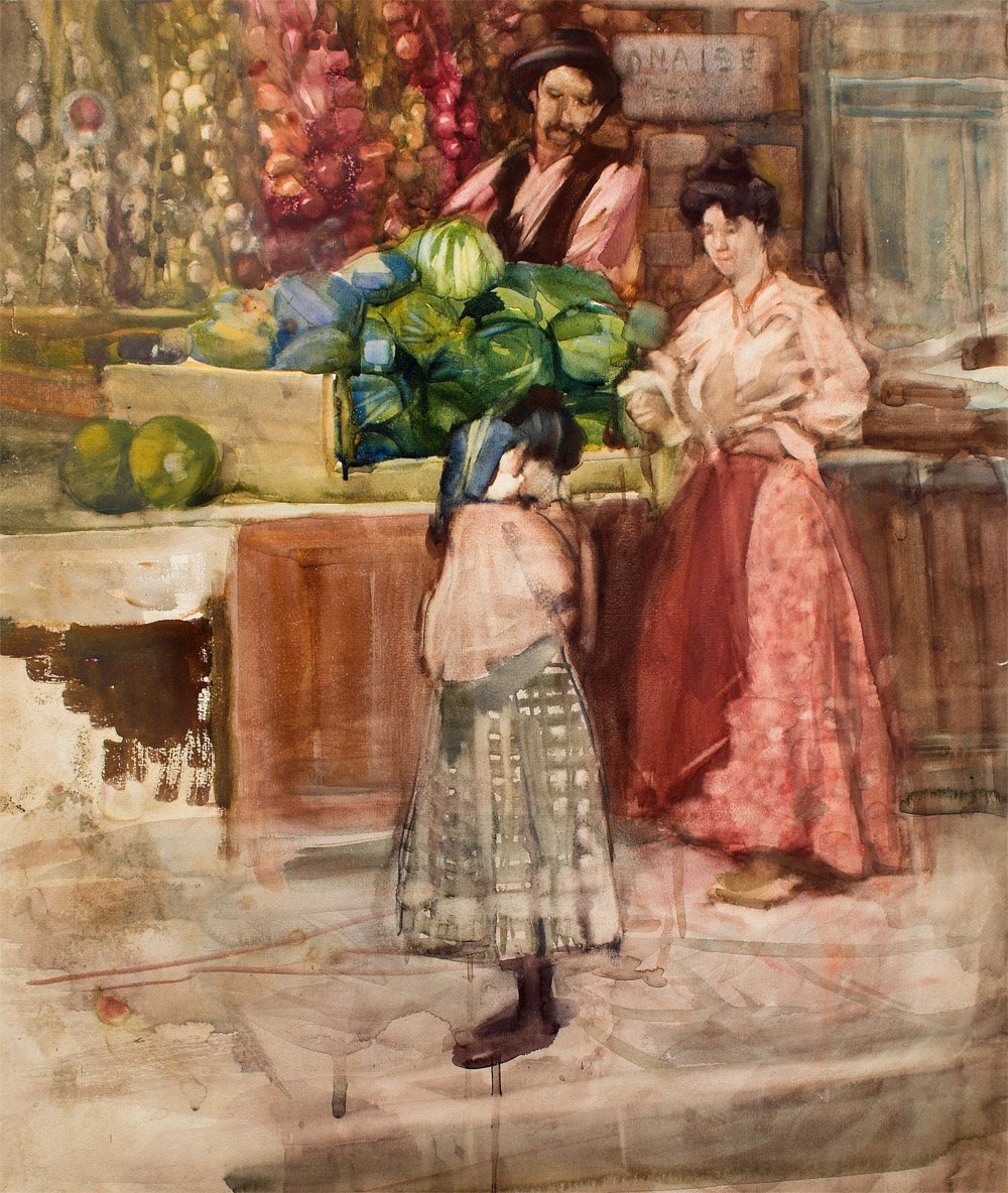 The water-melon seller c 1903 watercolour Auckland Art Gallery Toi o Tamaki, purchased 2007.
