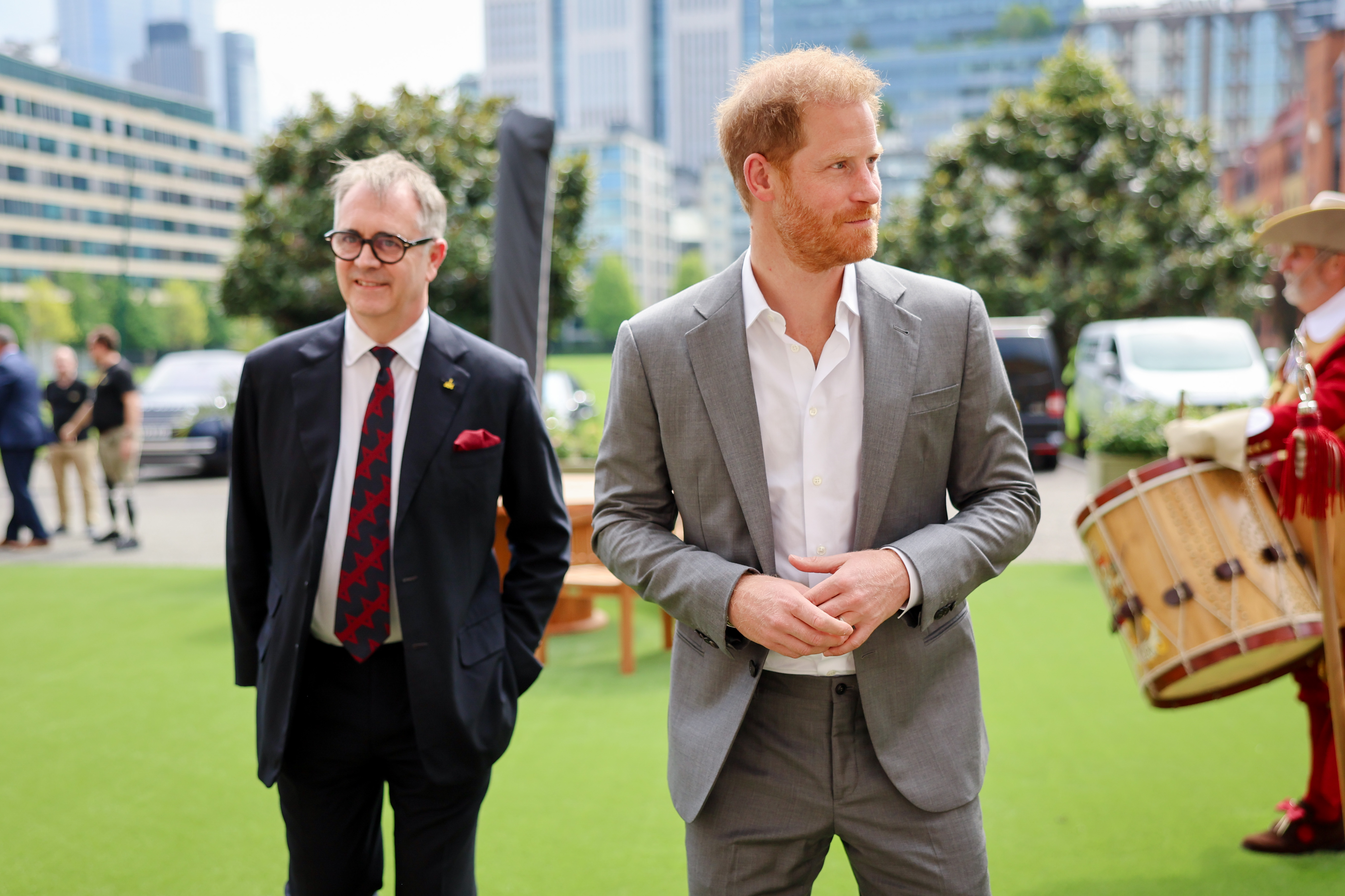 The Duke of Sussex with Dominic Reid, chief executive of the Invictus Games Foundation. Photo / Getty Images