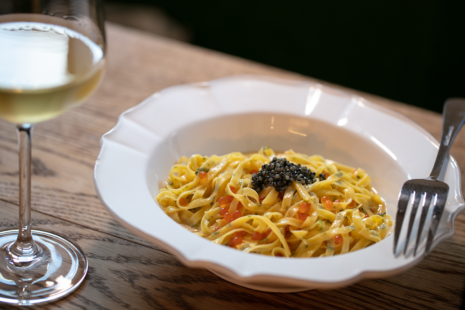 The caviar pasta. Photo / Babiche Martens