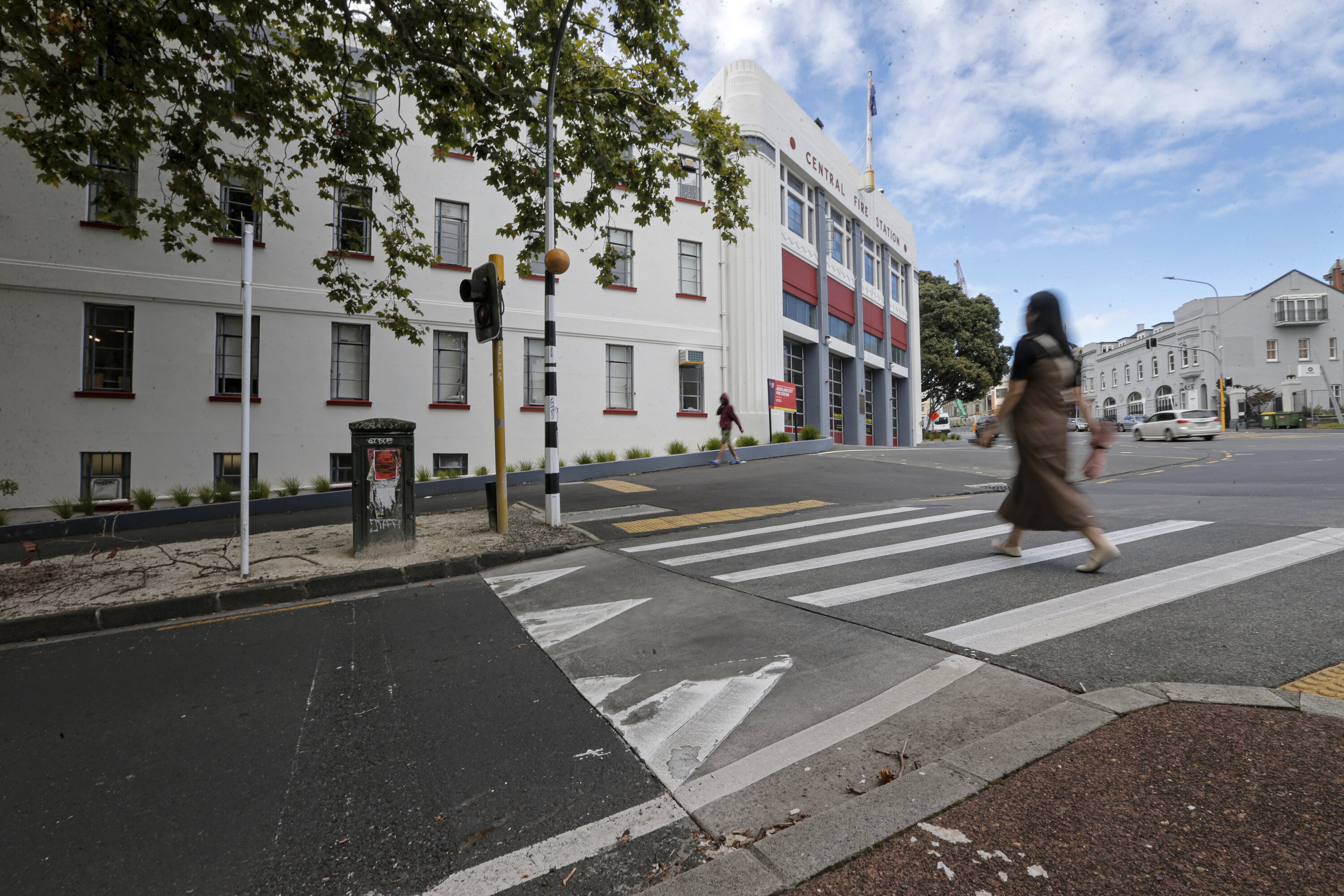 A raised crossing outside the Auckland Central Fire Station. Photo / Alex Burton