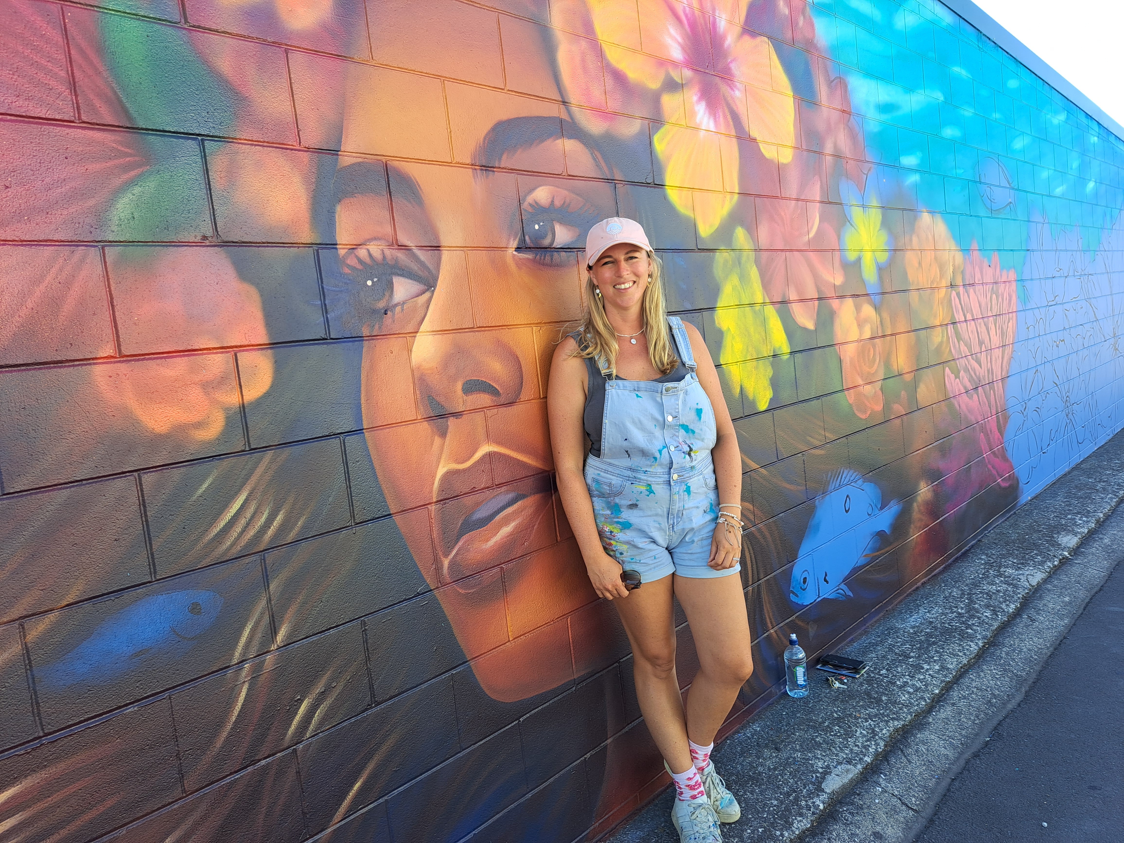 Multi-disciplined artist and designer Erika Pearce has made her mark on various walls in the Far North. Photo / Jenny Ling