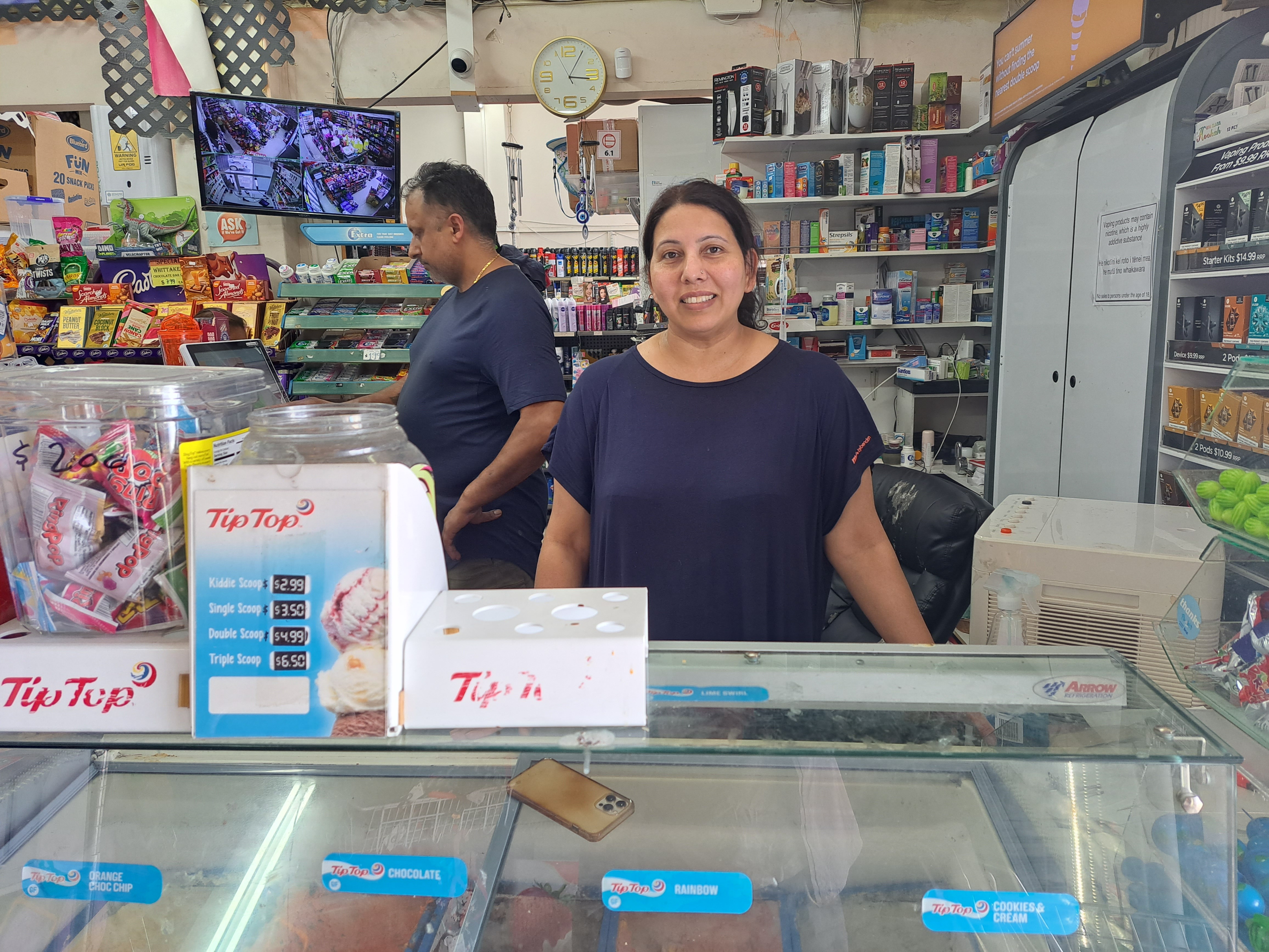 Small business owner Karam Gill gets most of the store's goods delivered from Auckland. Photo / Jenny Ling