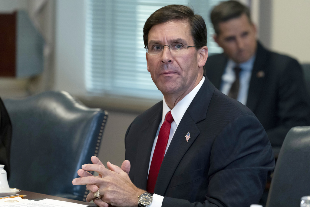 Former Secretary of Defense Mark Esper at the Pentagon in Washington in September 2020. Esper has called Trump a 'threat to democracy' and says he won't vote for him in 2024. Photo / AP