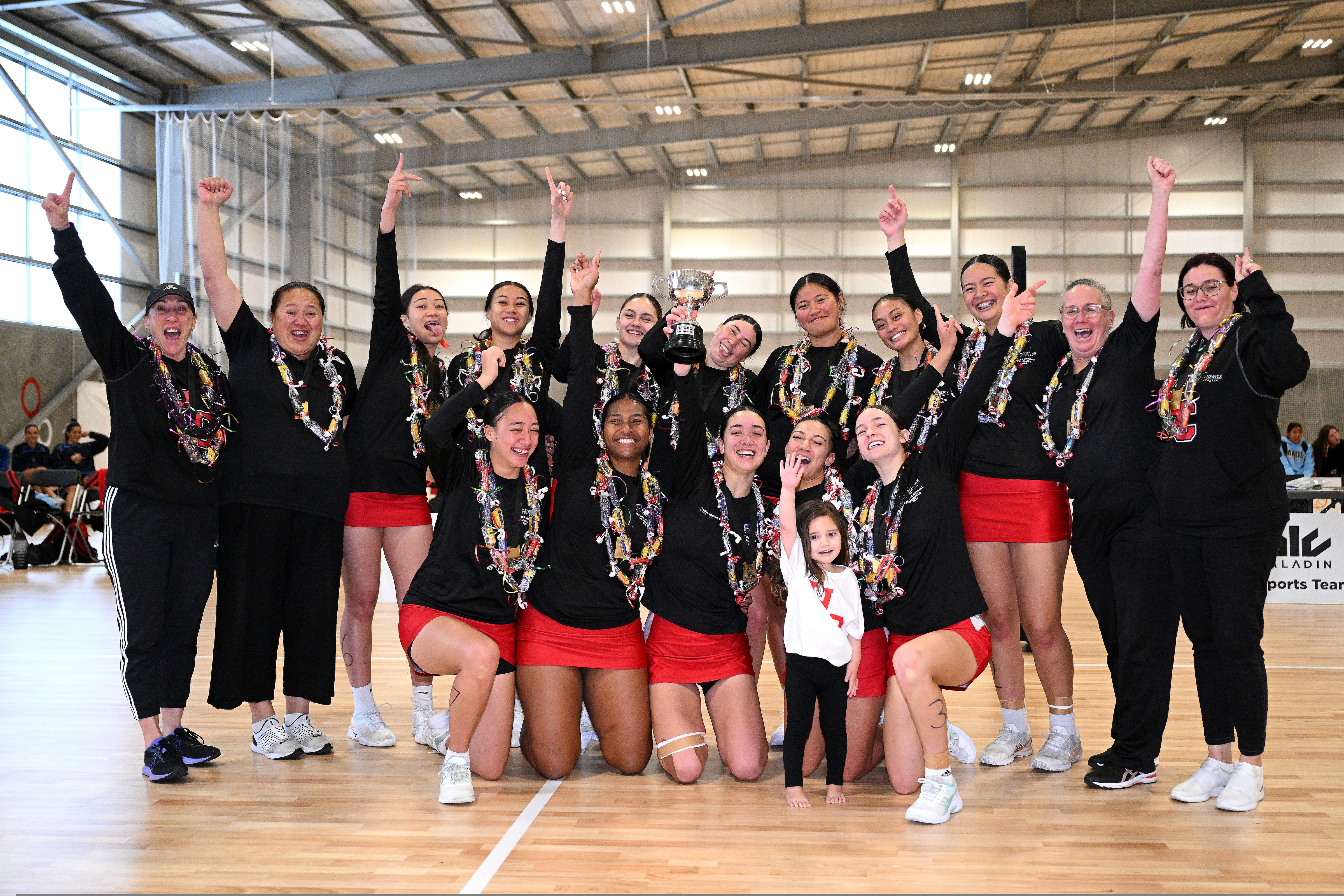 Howick College, winners of the New Zealand Secondary Schools Netball Championships held in Christchurch. Photo / Joe Allison, Michael Bradley Photography
