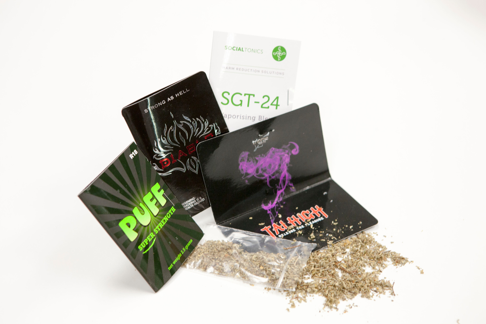 The synthetic drugs crisis evolved from the legal highs, pictured, that started appearing about 15 years ago but were then made illegal. Photo / Chris Loufte