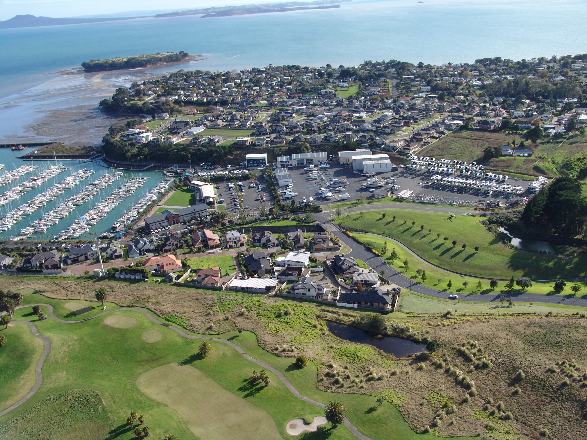 An aerial view of the Pine Harbour Marina and Beachlands as it was in 2015. The ferry terminal will be expanded when plans for the new development proceed. 
