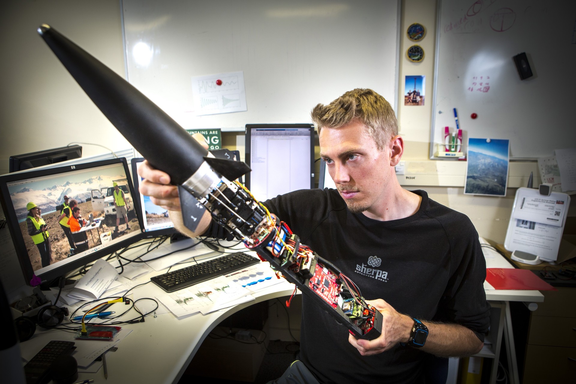 University of Canterbury doctoral student Philipp Sueltrop is working to prevent the effects of fuel slosh in rockets, using mathematical algorithms. Photo / Supplied