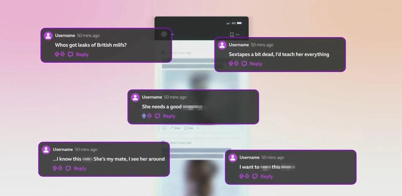 An example of Reddit group comments. Photo / BBC