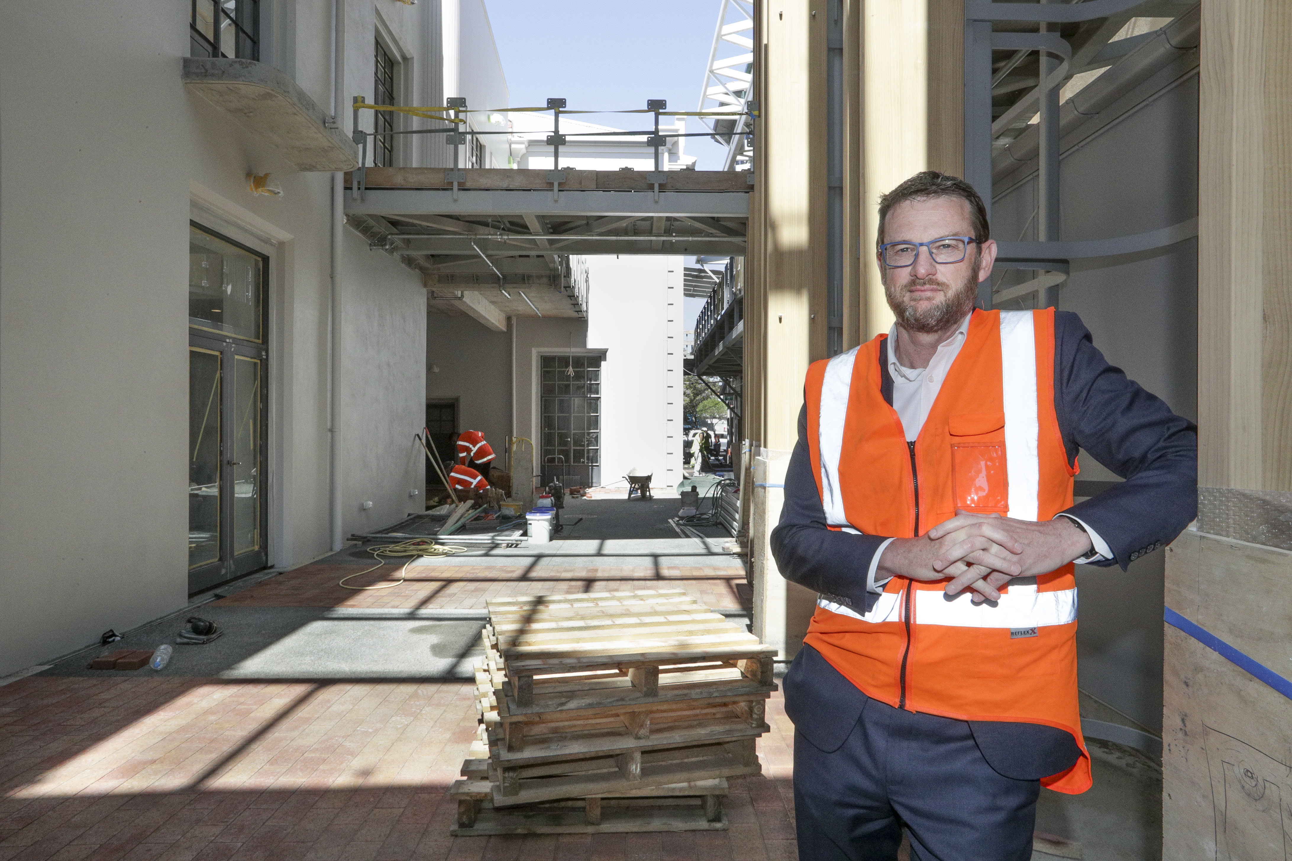 Hastings District Council deputy chief executive Bruce Allan during the redevelopment of the Municipal Building, which has since re-opened. Photo / Warren Buckland
