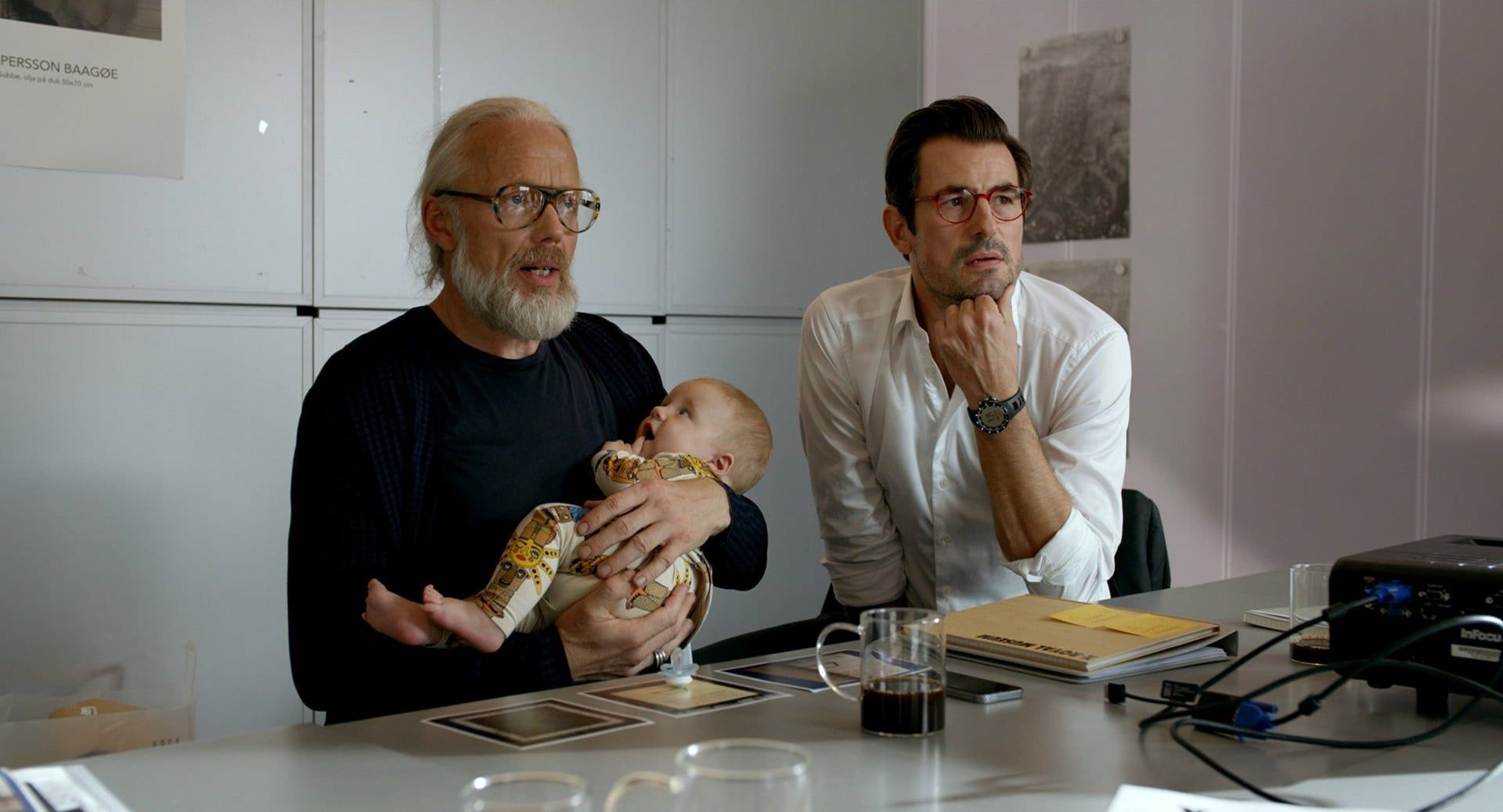 John Nordling and Claes Bang in 'The Square.'