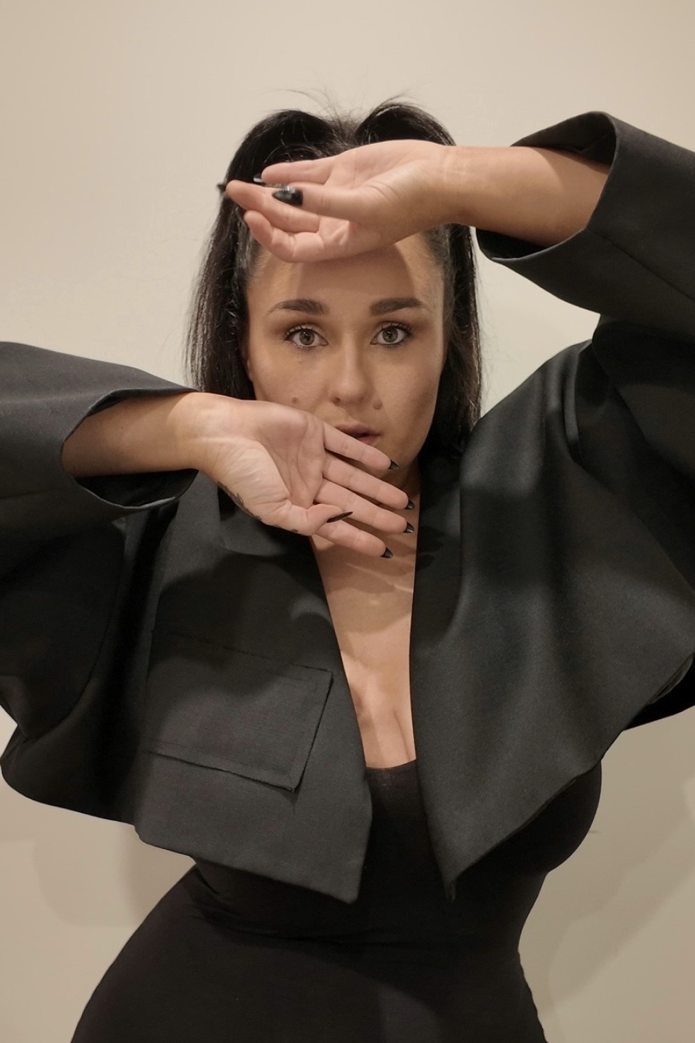 Morghan Bradshaw favours dark and moody garments for her own wardrobe. Photo / K R Anderson