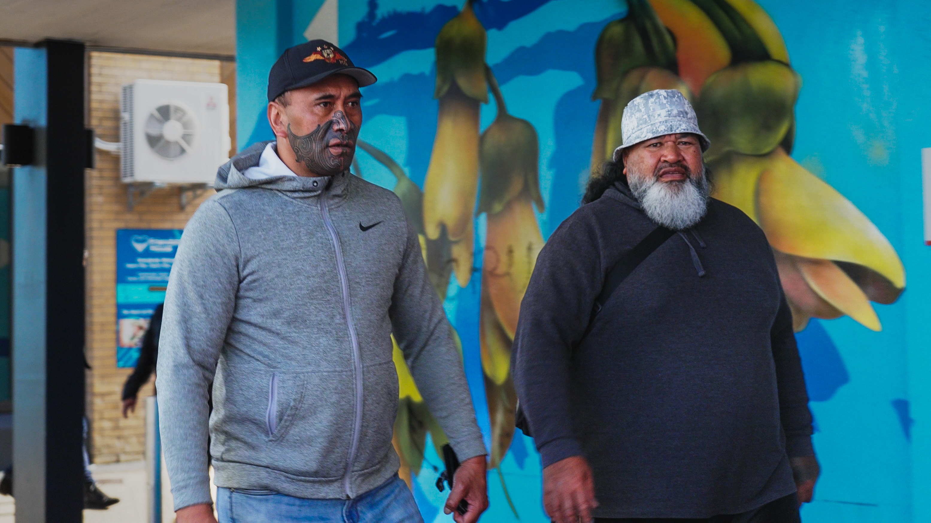 Black Power Auckland president “Puks” and former King Cobras gang member Feke Taito in South Auckland after discussing state abuse. Photo / Ben Dickens