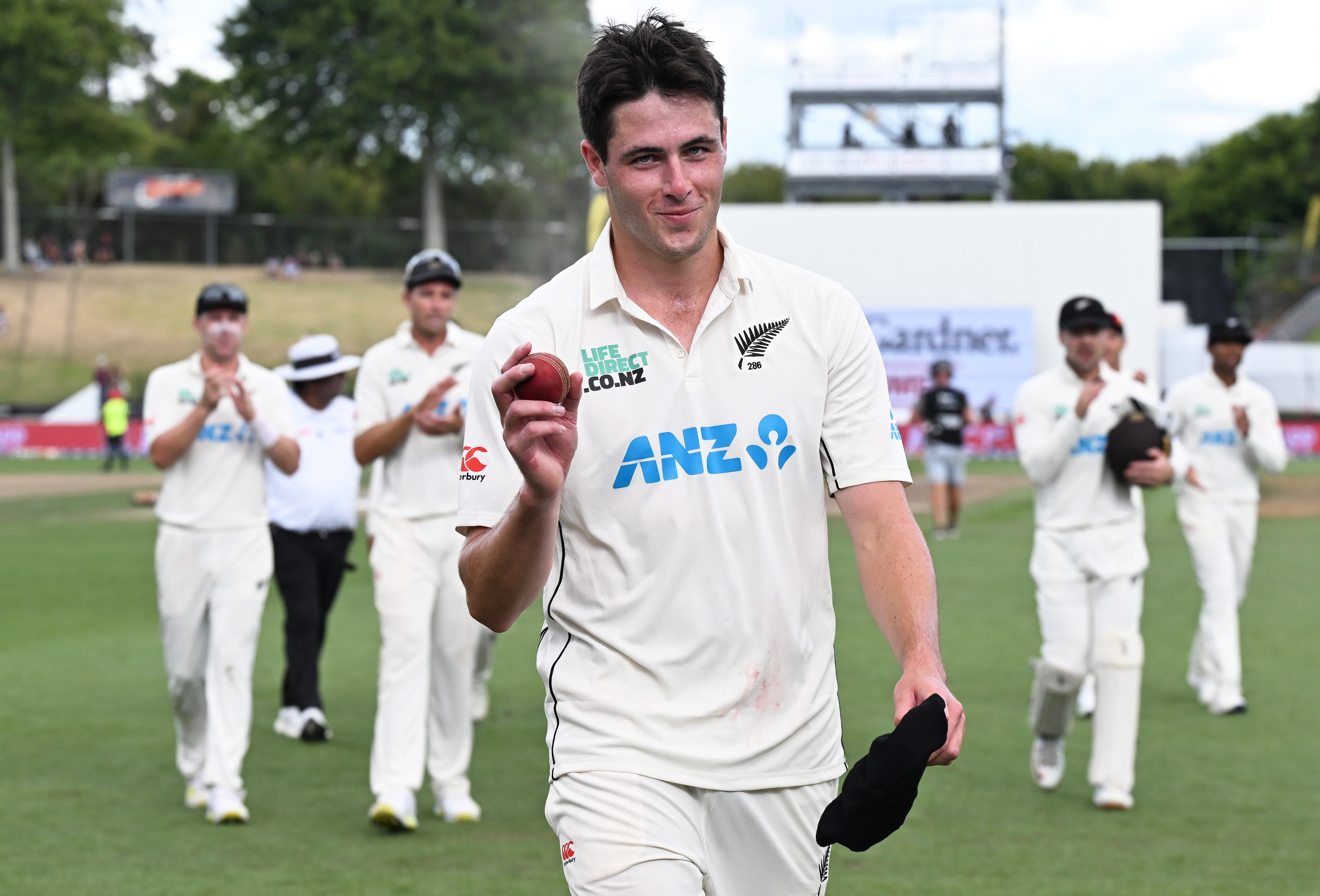 Will O’Rourke leaves the field after taking a five-wicket bag. Photo / Photosport