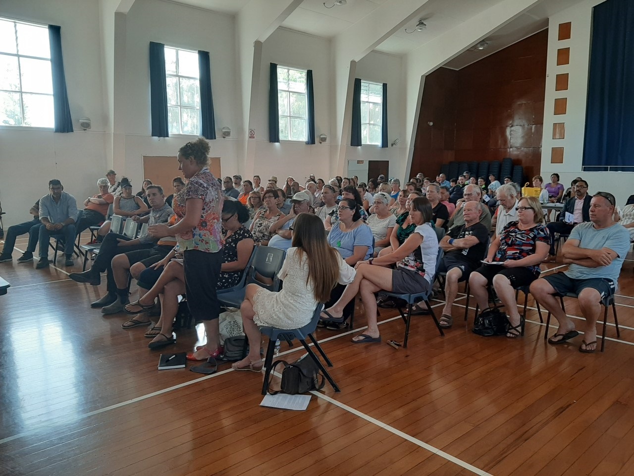 Angry Kaikohe residents confronted FNDC staff yesterday over their town running out of water. Photo / Jenny Ling