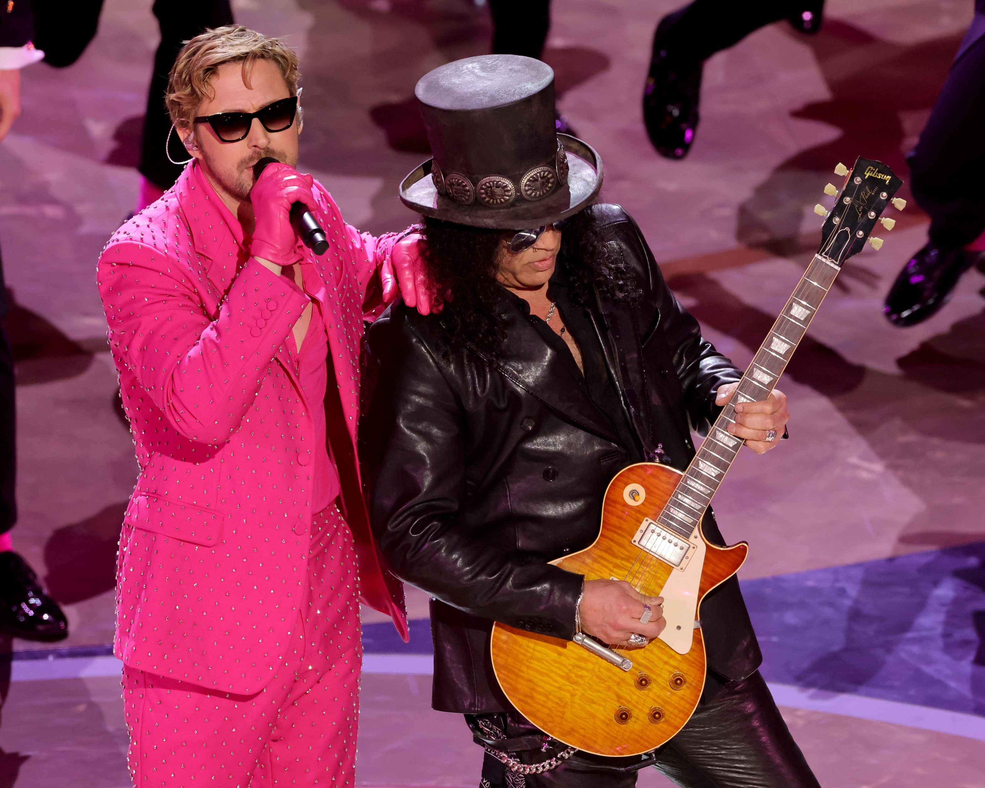 Ryan Gosling and Slash perform I'm Just Ken from Barbie during the 96th Annual Academy Awards. Photo / Getty Images