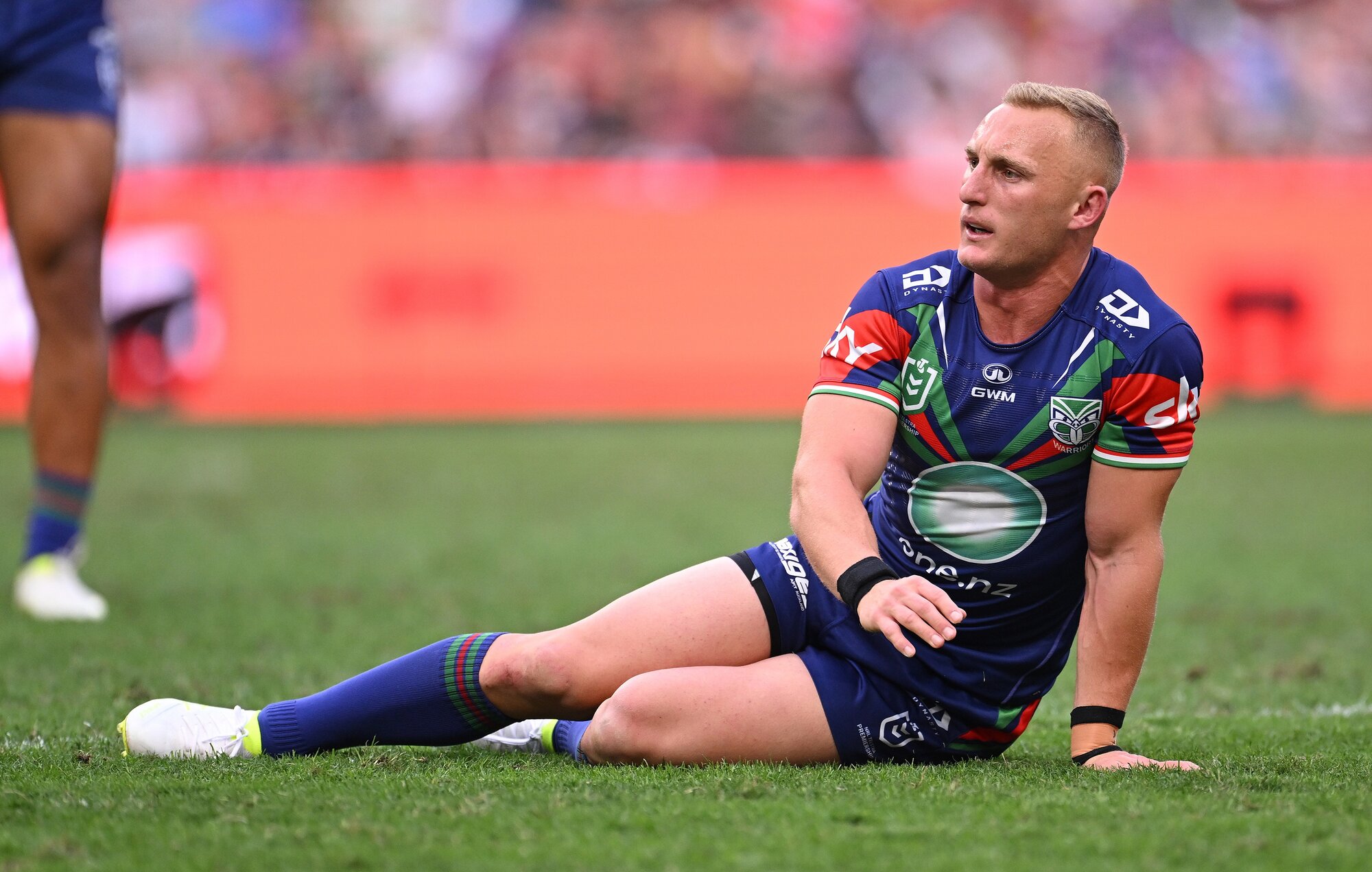 Tanah Boyd pulled up suddenly during the NRL Round 11 match between the Warriors and the Brisbane Broncos at Suncorp Stadium in Brisbane last Sunday. It has since been confirmed that he has injured his ACL. Photo / AAP / Dave Hunt / Photosport
