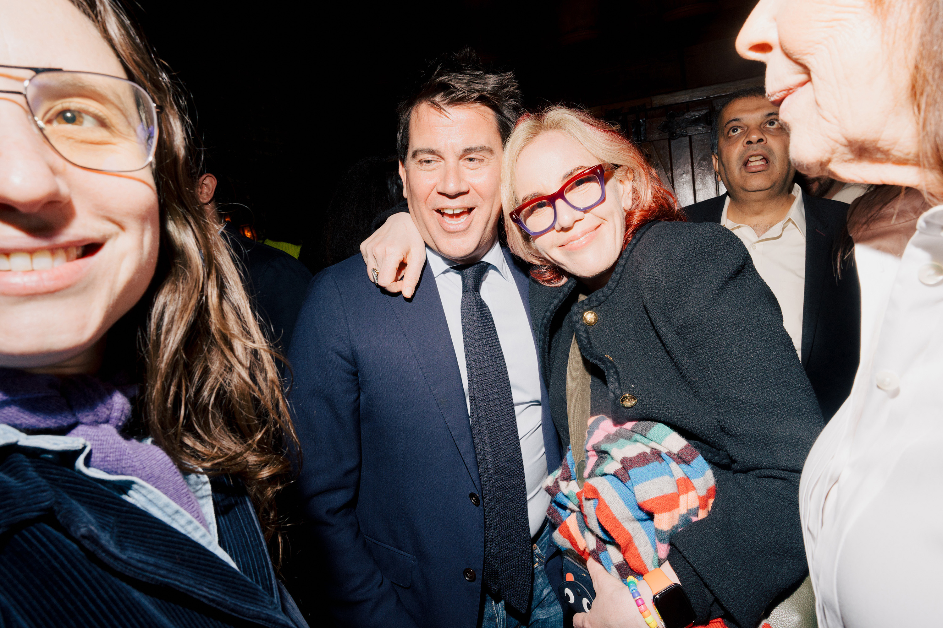 George Hahn, centre left, with writer and journalist Molly Jong-Fast at a party in New York for the author Salman Rushdie, April 2024. Photo / Amir Hamja, The New York Times