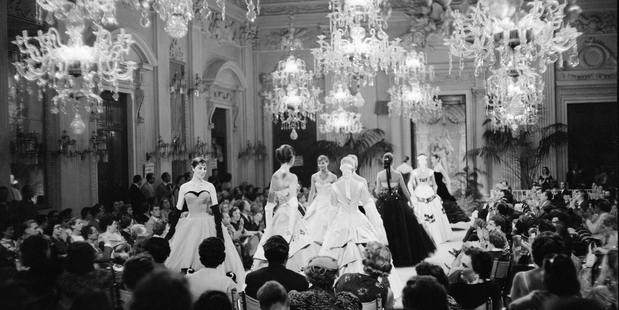 Fashion Show in Sala Bianca Pitti Palace florence, 1955.