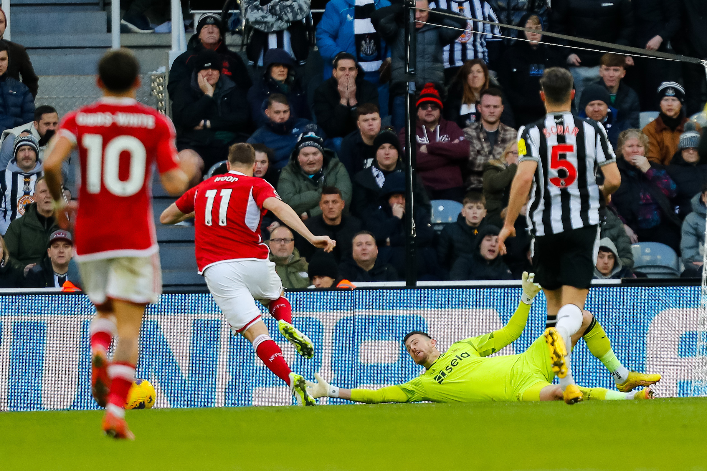 Chris Wood on his way to scoring his third against Newcastle on Boxing Day. Photo / Photosport