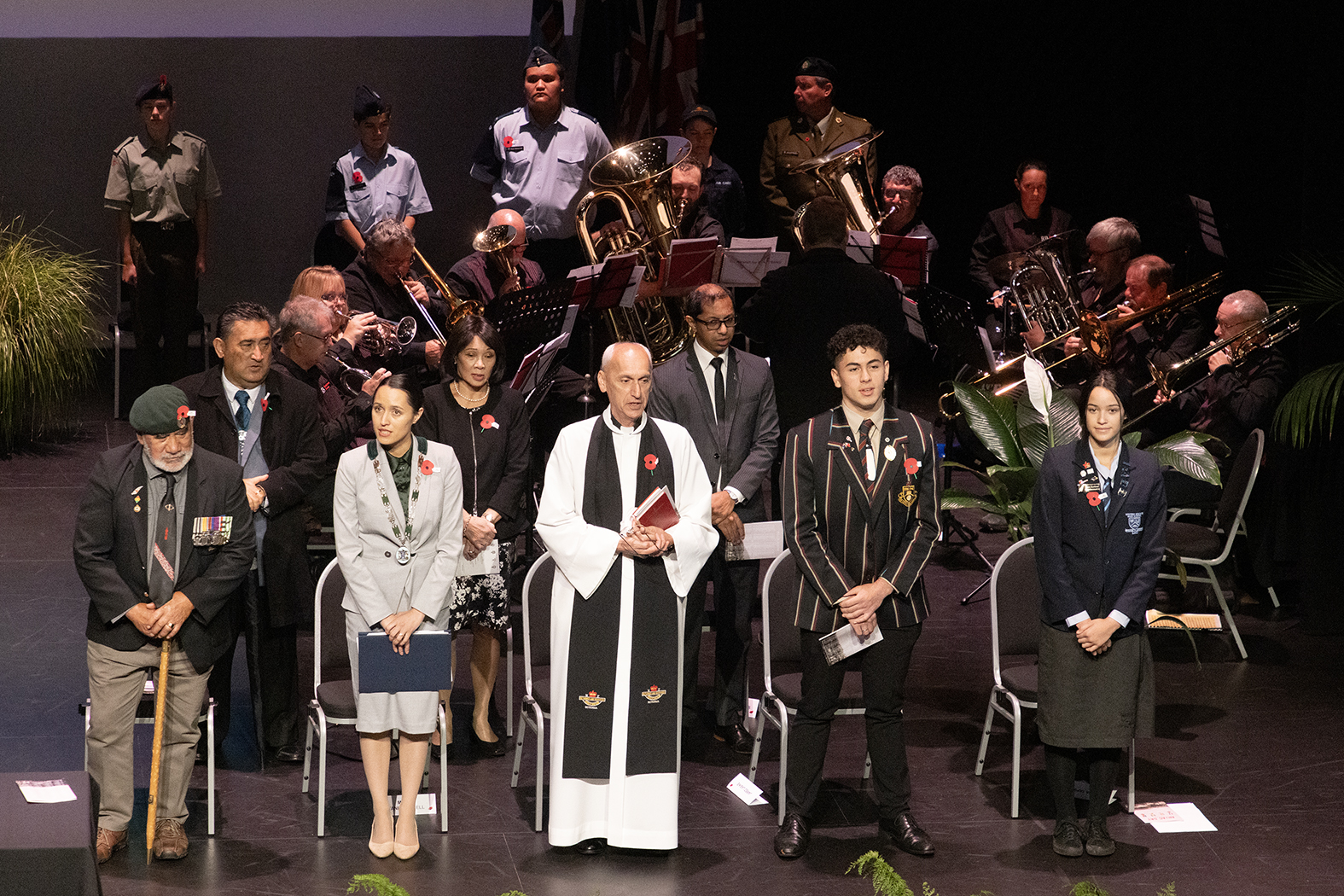 The official memorial service at the Sir Howard Morrison Centre. Photo / Andrew Warner