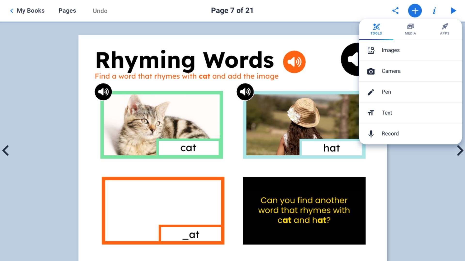 Book Creator has AI features that can be used to guide or check writing, or for image generation - but a teacher can turn them on or off.