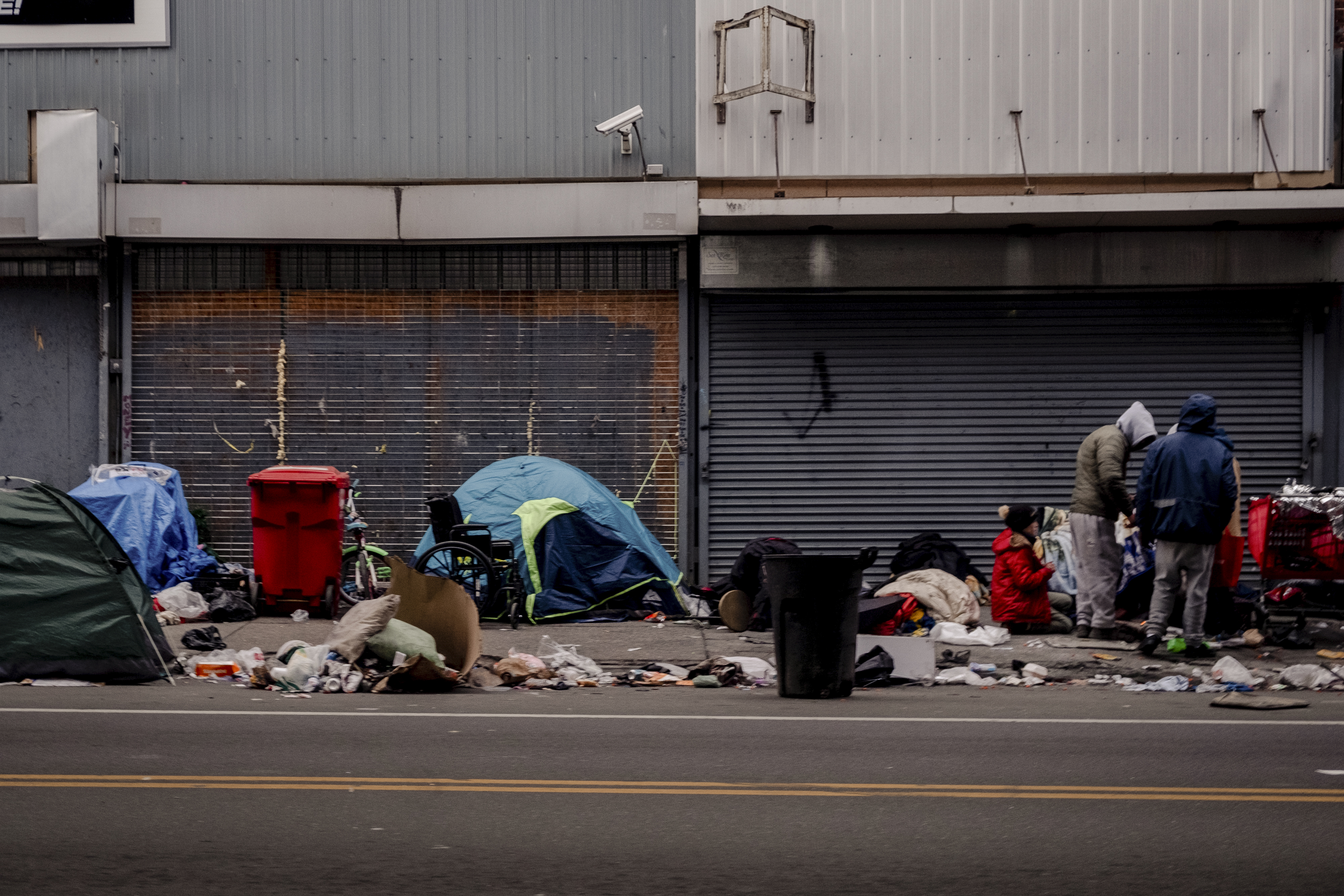 A homeless encampment in the Kensington neighbourhood of Philadelphia - the epicentre of the city’s drug trade. Photo / Hilary Swift, The New York Times