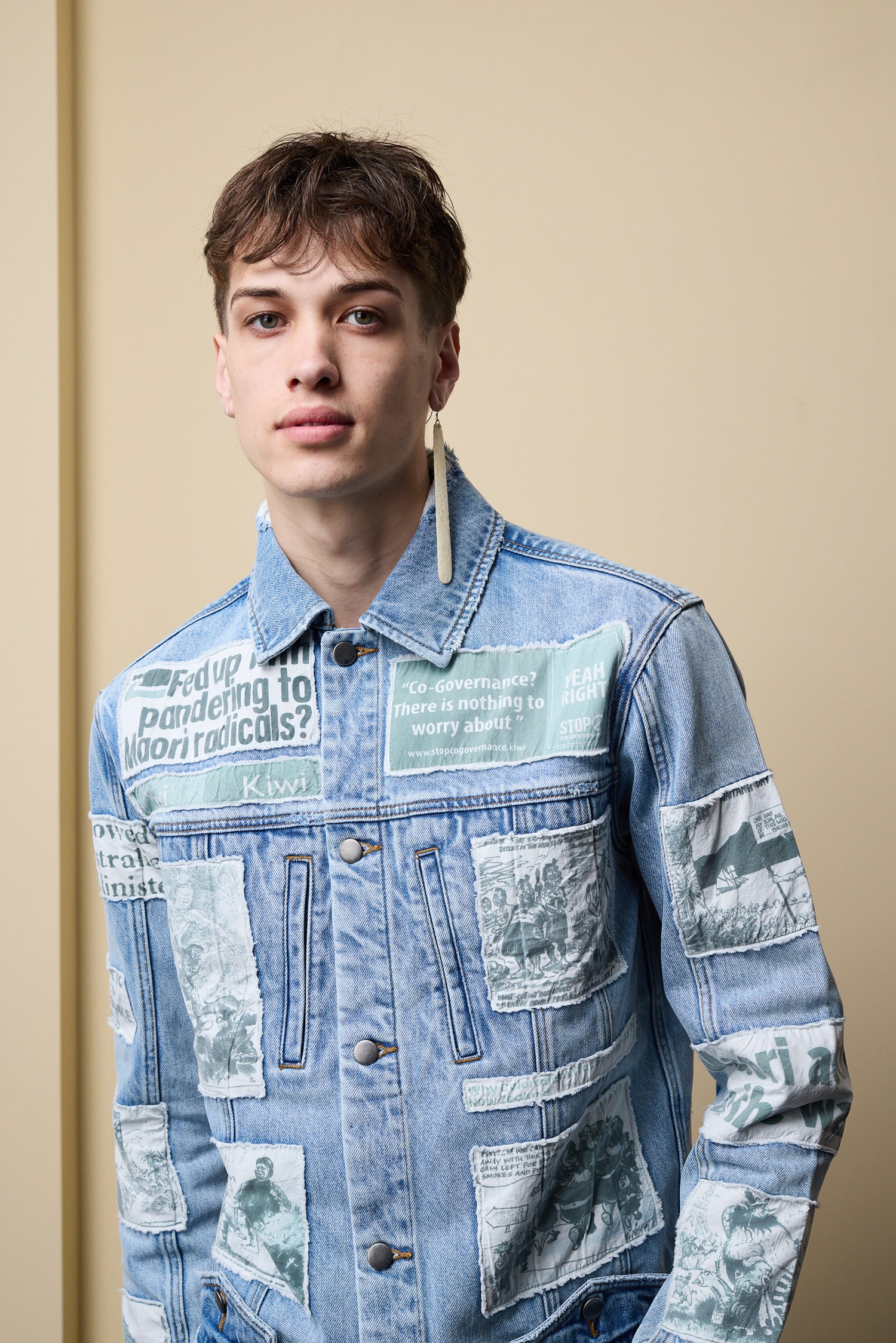 A design by Kat Tua of Manaaki. Model - Ethan Crutchley from Red 11. Photo / Ant Low