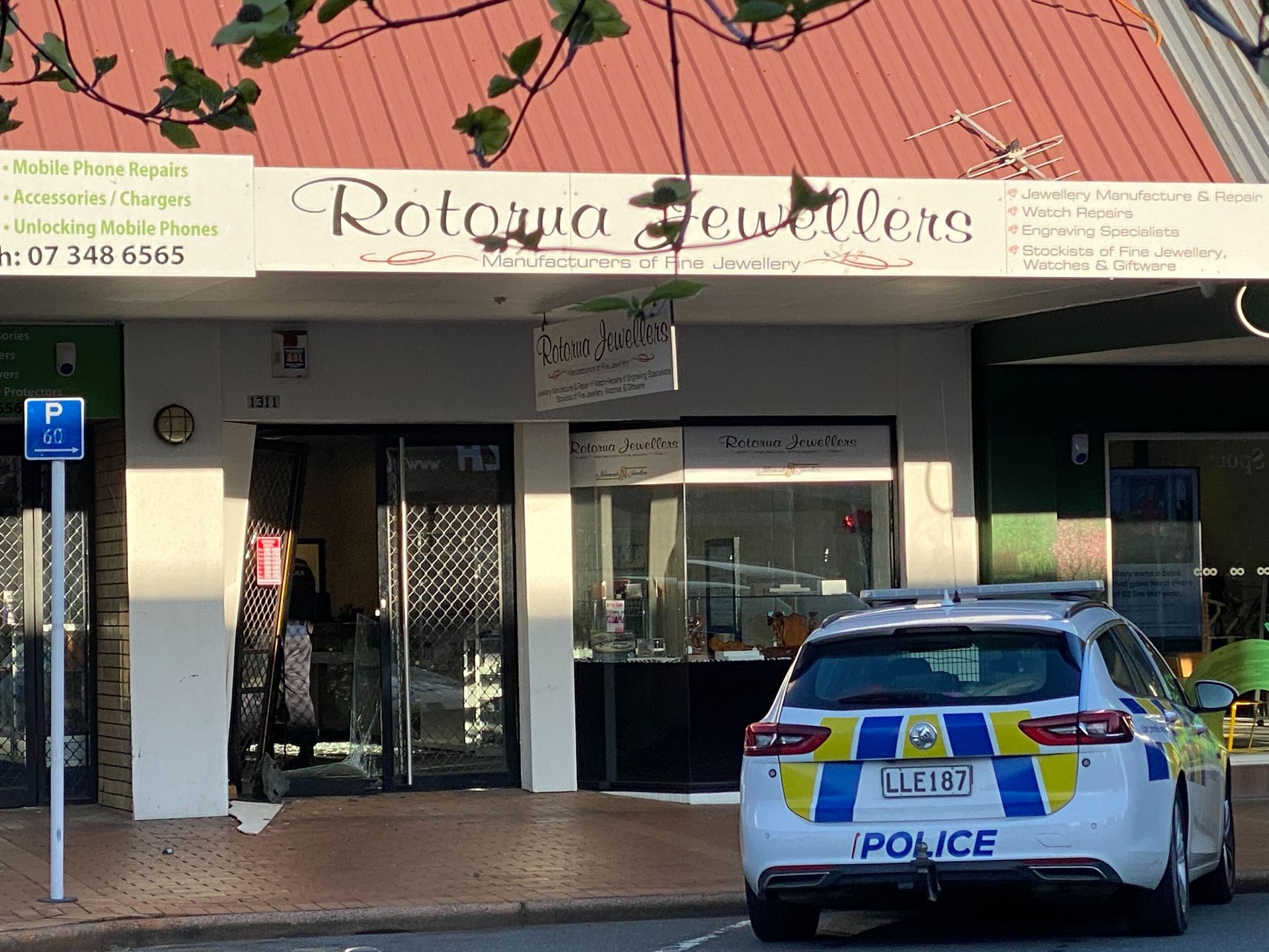 Rotorua Jewellers was ram-raided overnight, the third time in about six months. Photo / NZME