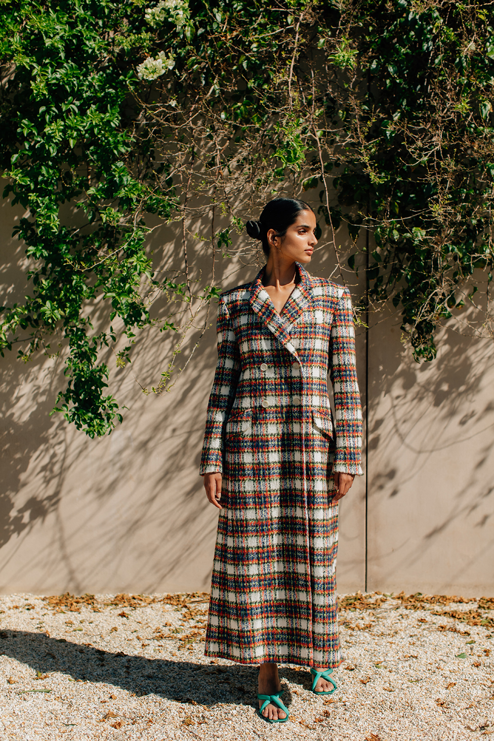 Anjali in the George Carey coat. Photo / Supplied